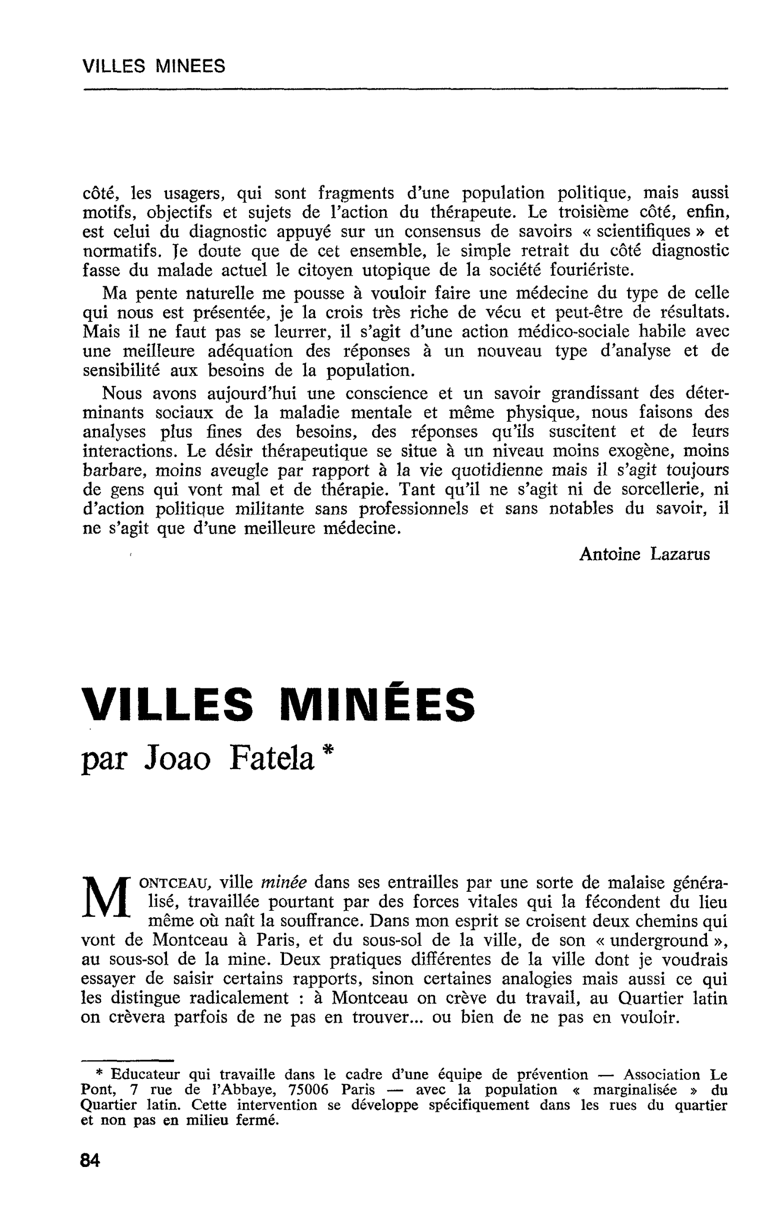 VILLES MINÉES