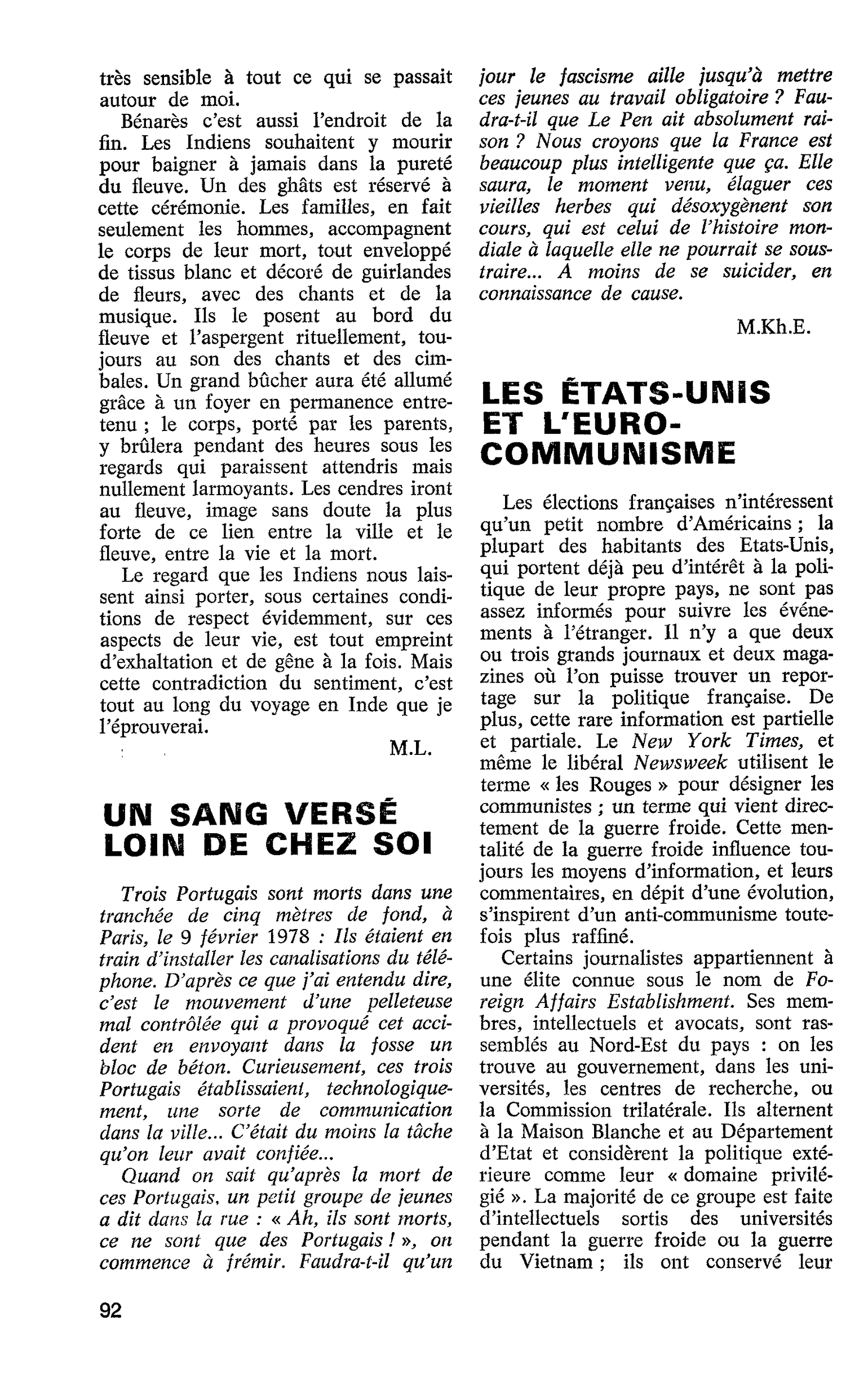 UN SANG VERSÉ LOIN DE CHEZ SOI
