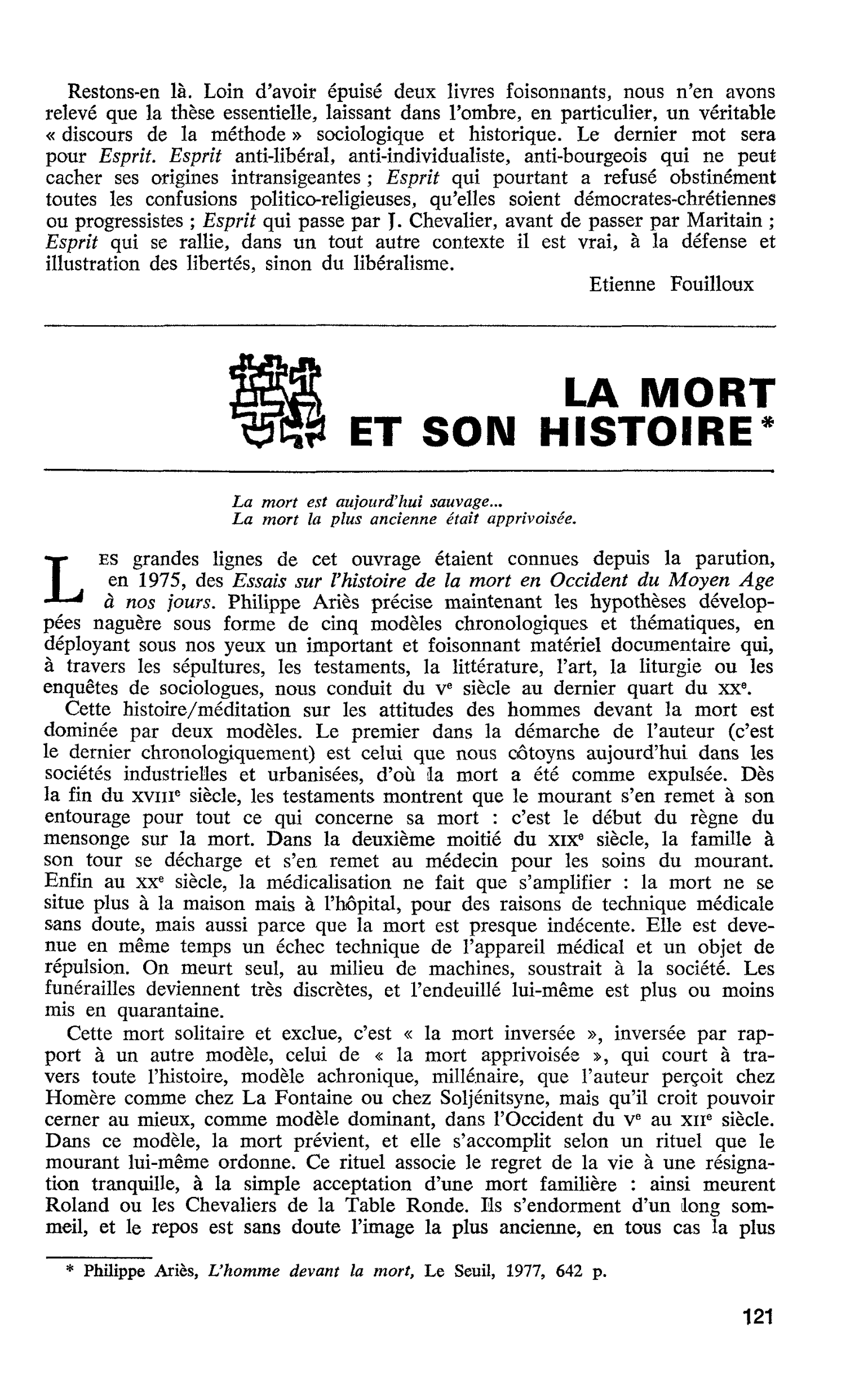 LA MORT ET SON HISTOIRE