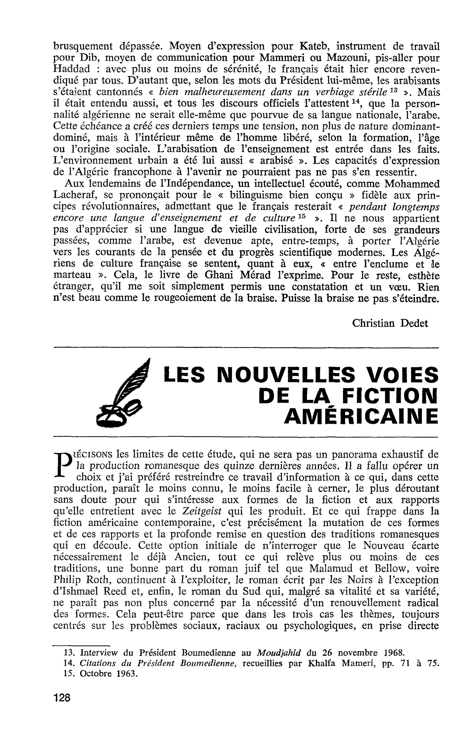 LES NOUVELLES VOIES DE LA FICTION AMÉRICAINE