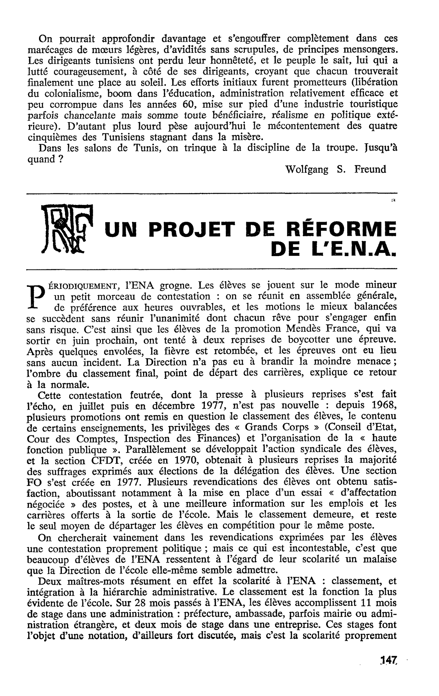 Un projet de réforme de l’ENA