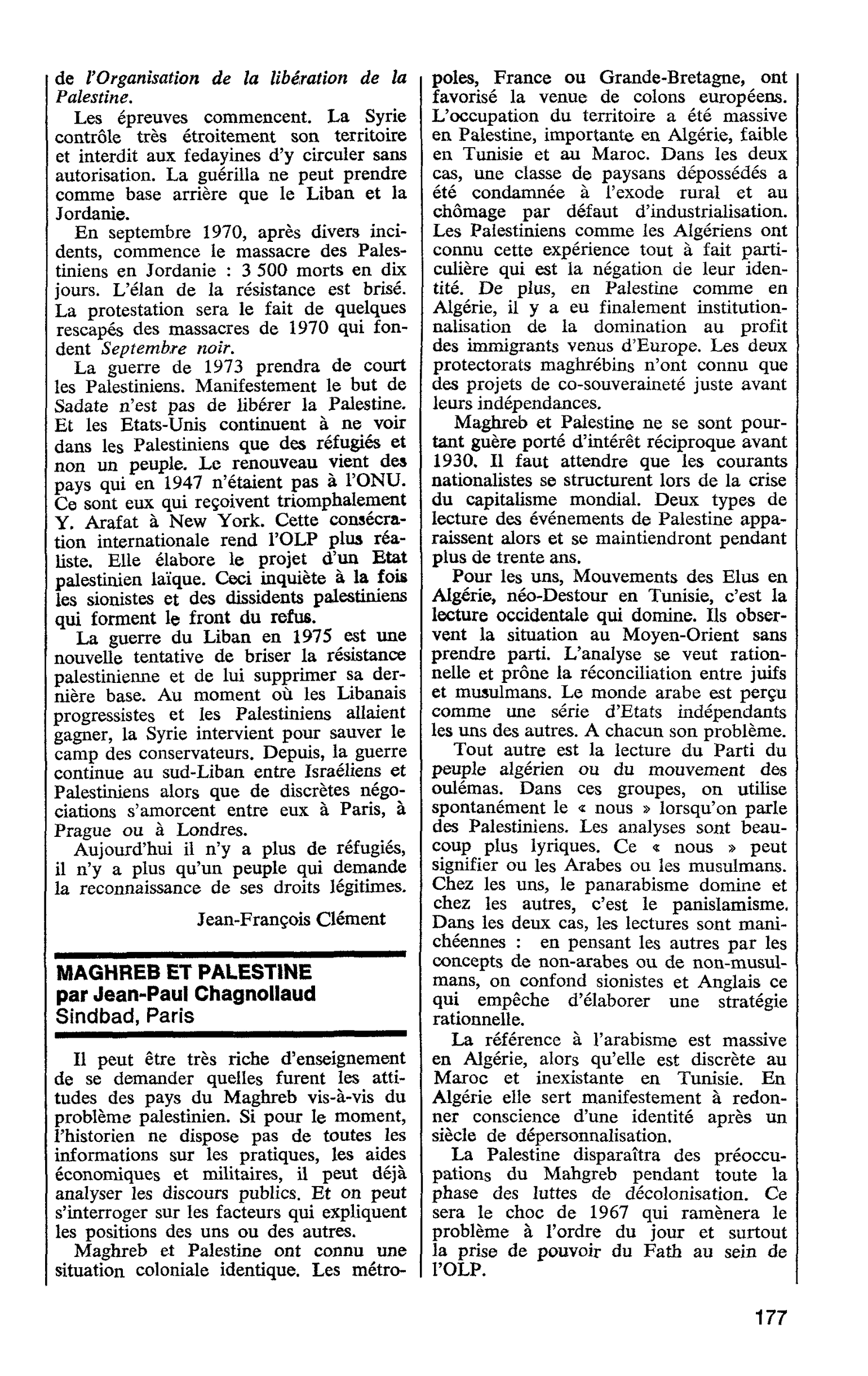 MAGHREB ET PALESTINE par Jean-Paul Chagnollaud