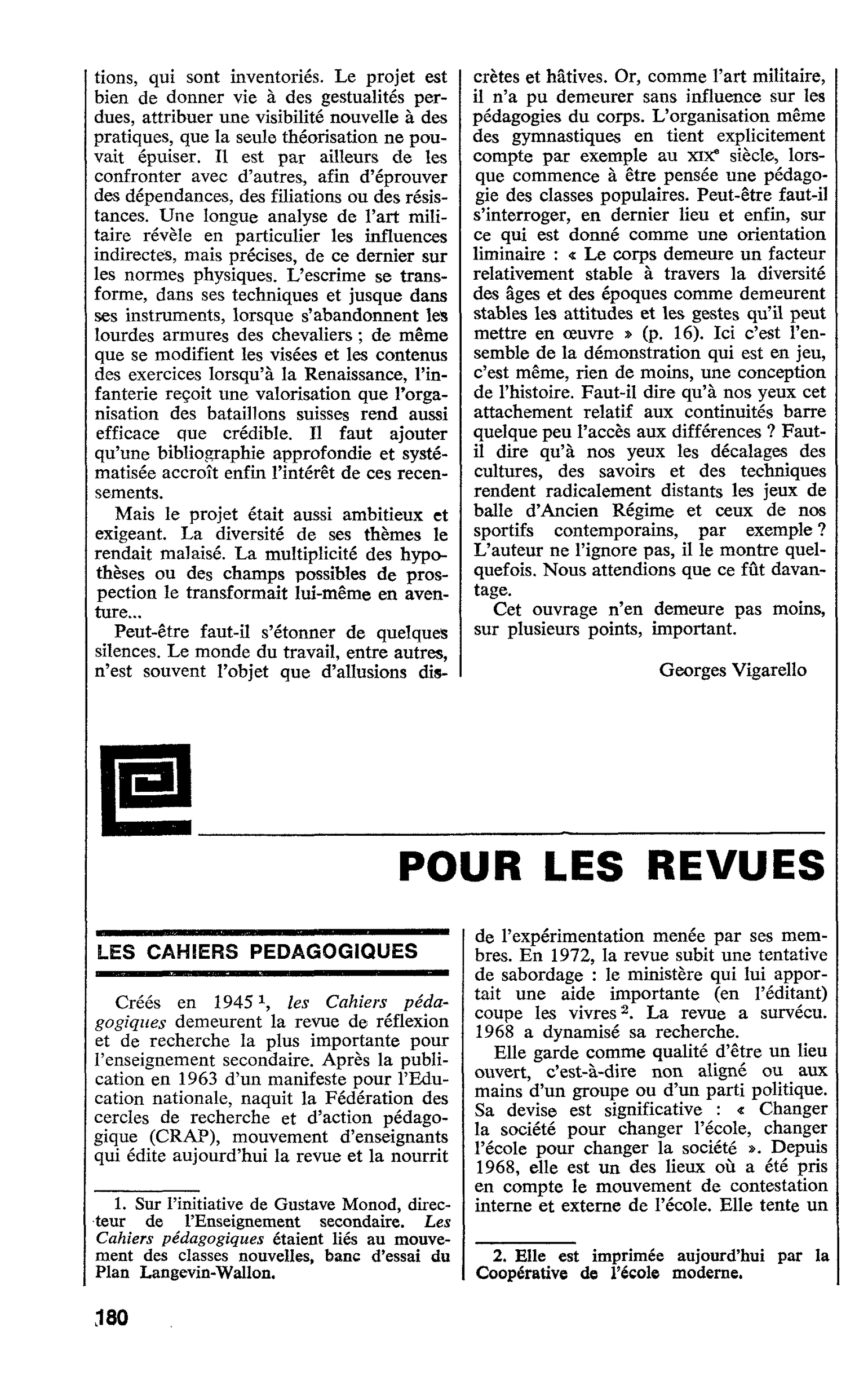 LES CAHIERS PEDAGOGIQUES