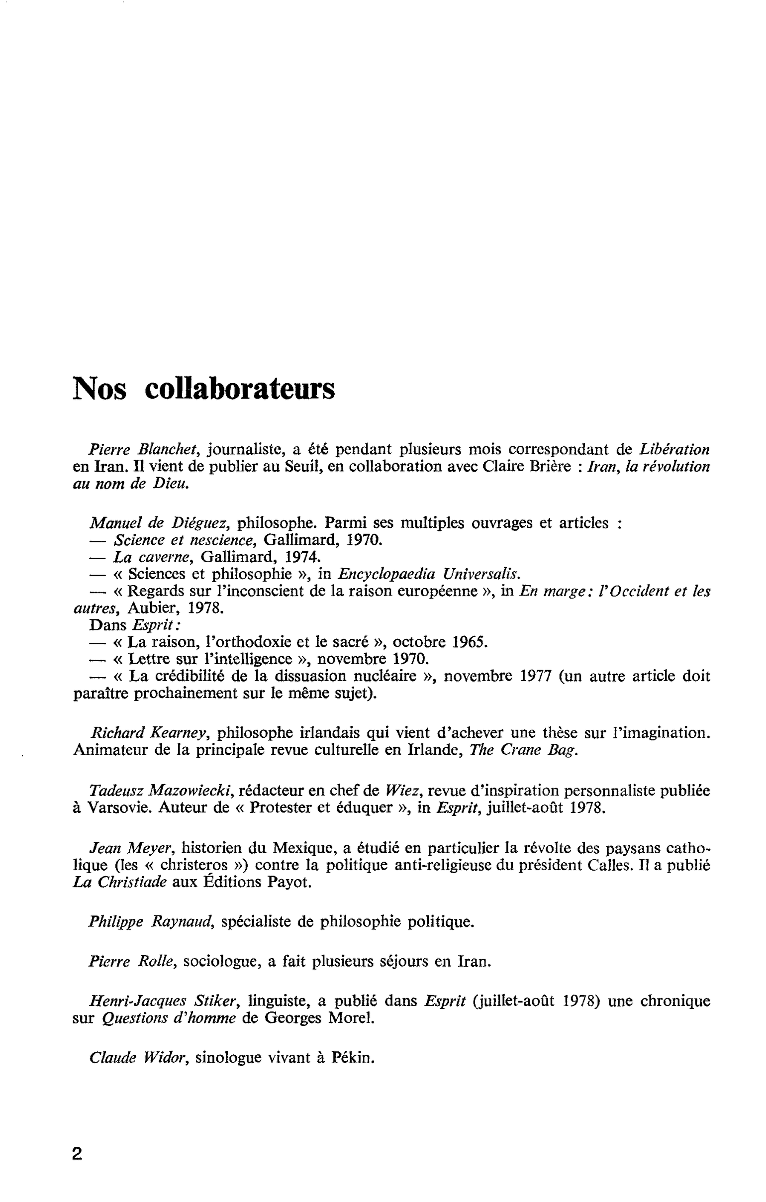 Nos Collaborateurs