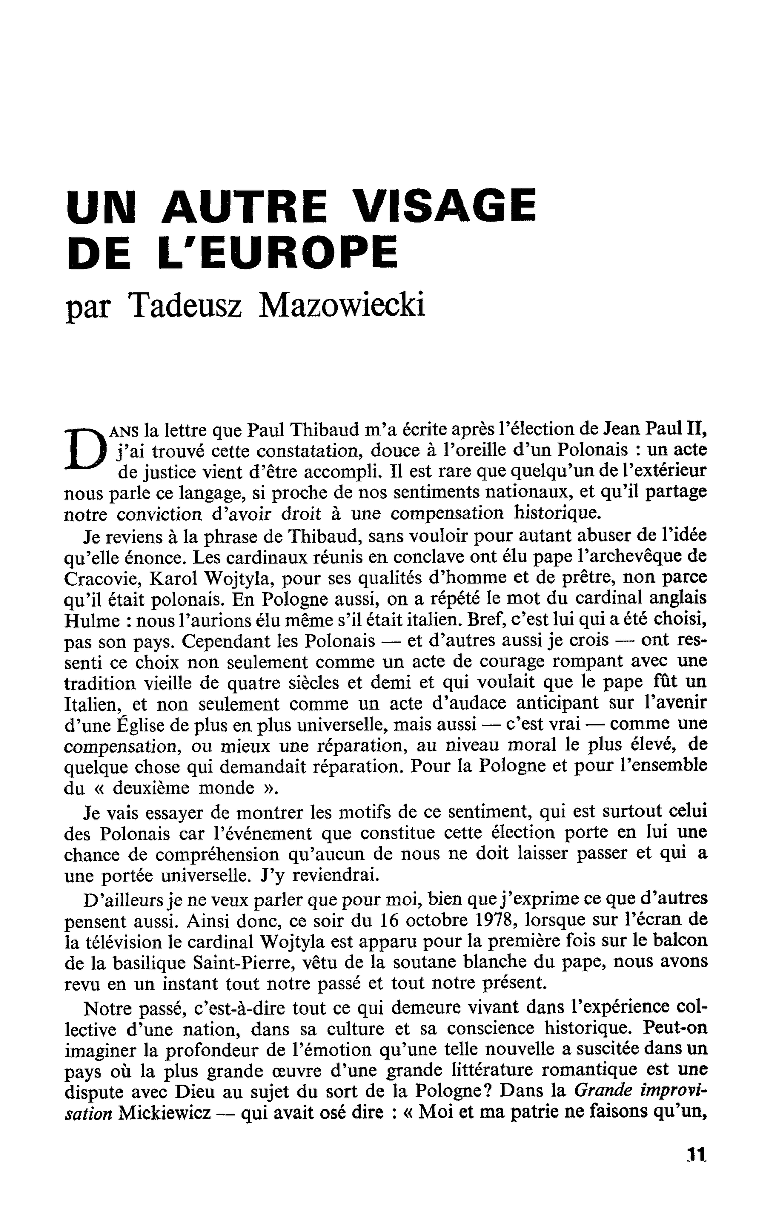 Un autre visage de l’Europe