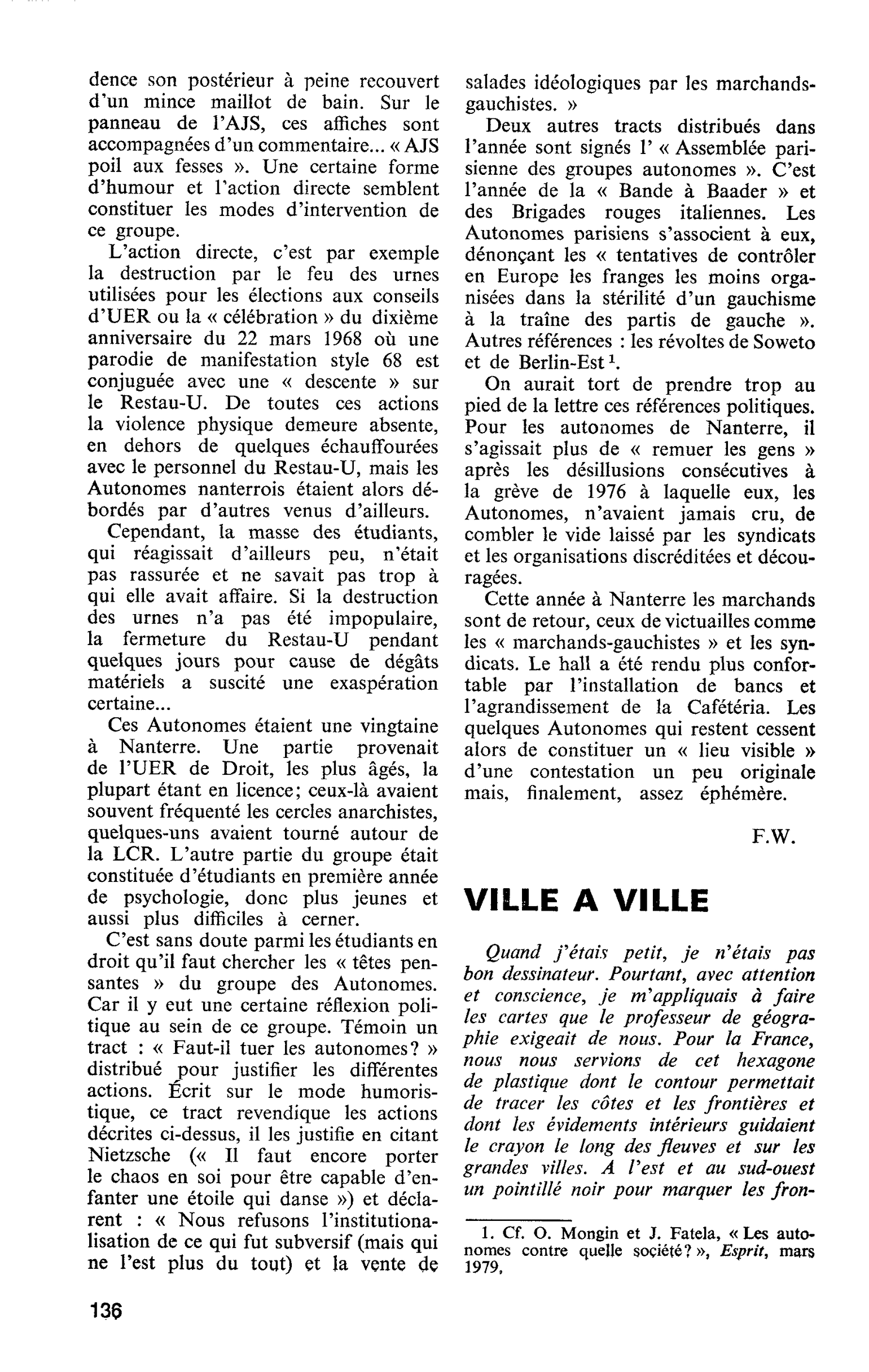 VILLE A VILLE