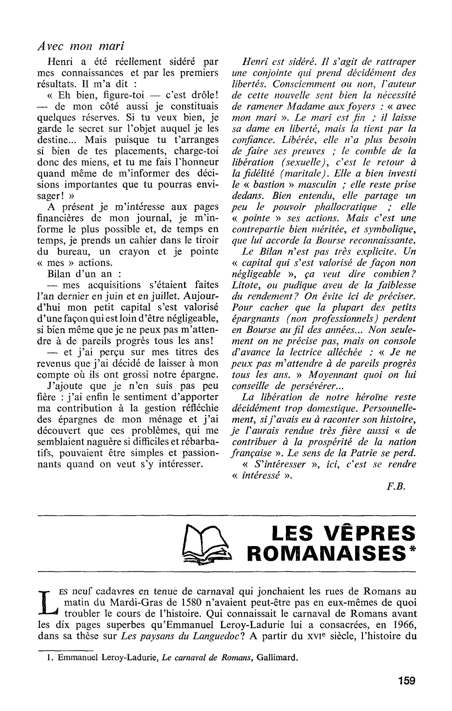 LES VÊPRES ROMANAISES