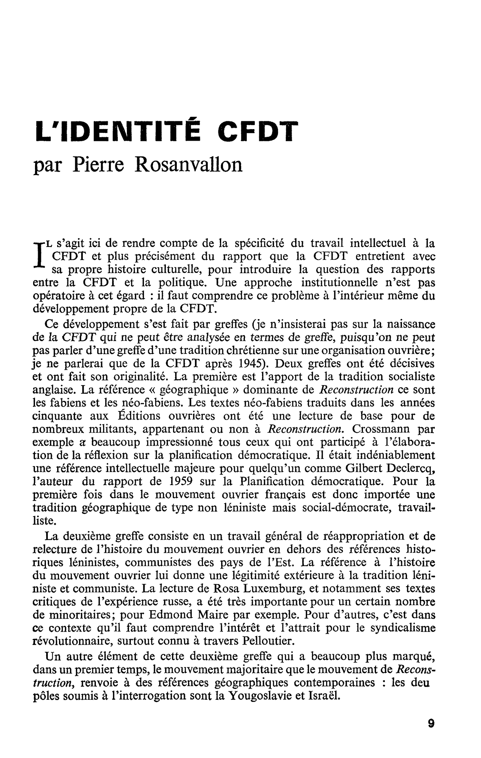 L’IDENTITÉ CFDT