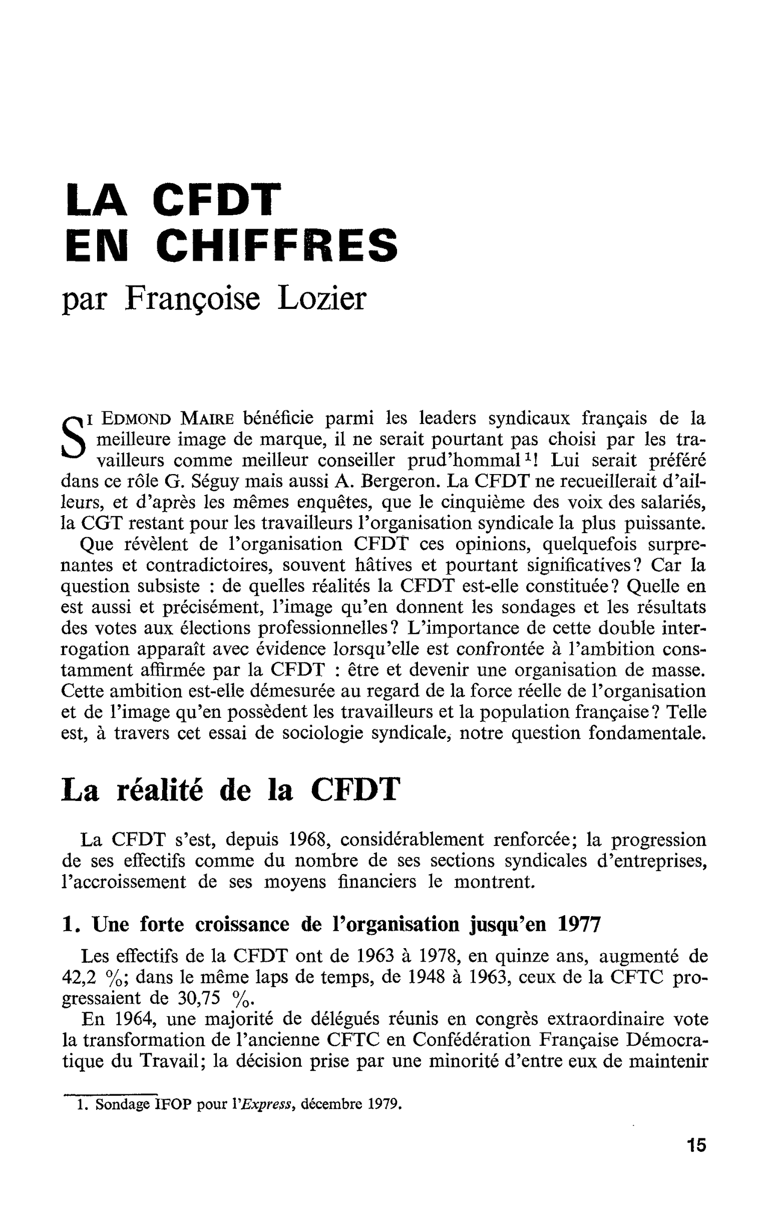 LA CFDT EN CHIFFRES