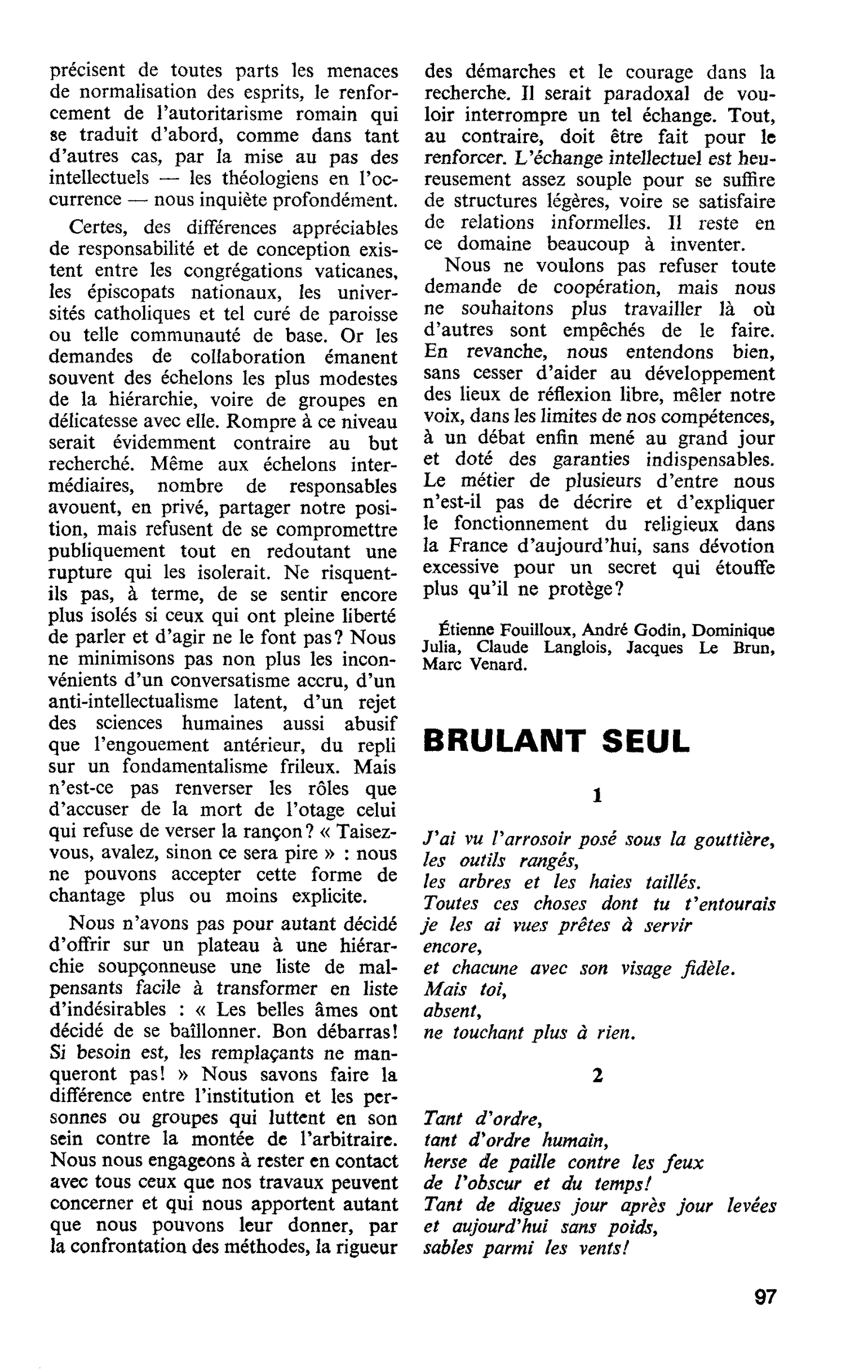 BRULANT SEUL