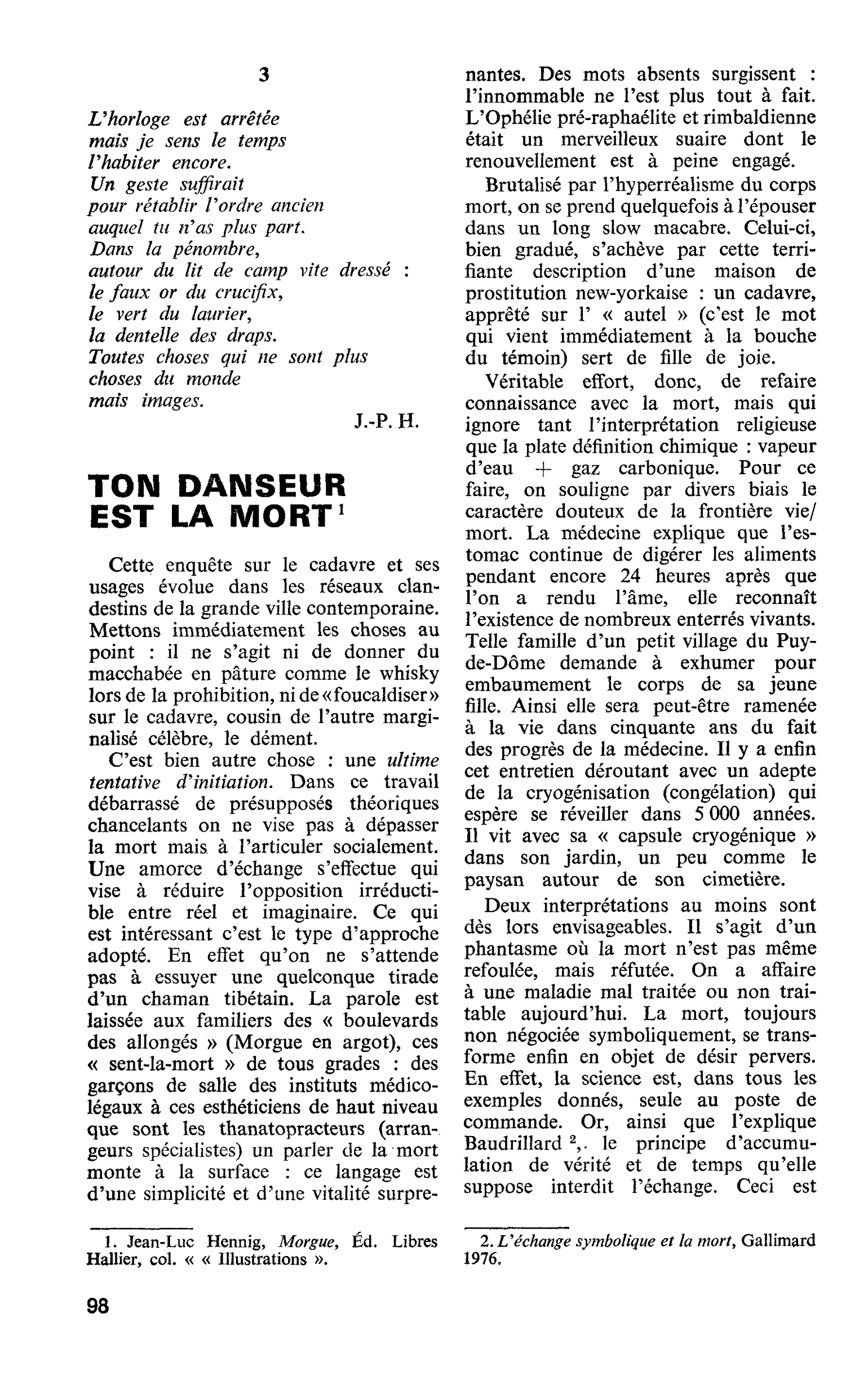 TON DANSEUR EST LA MORT