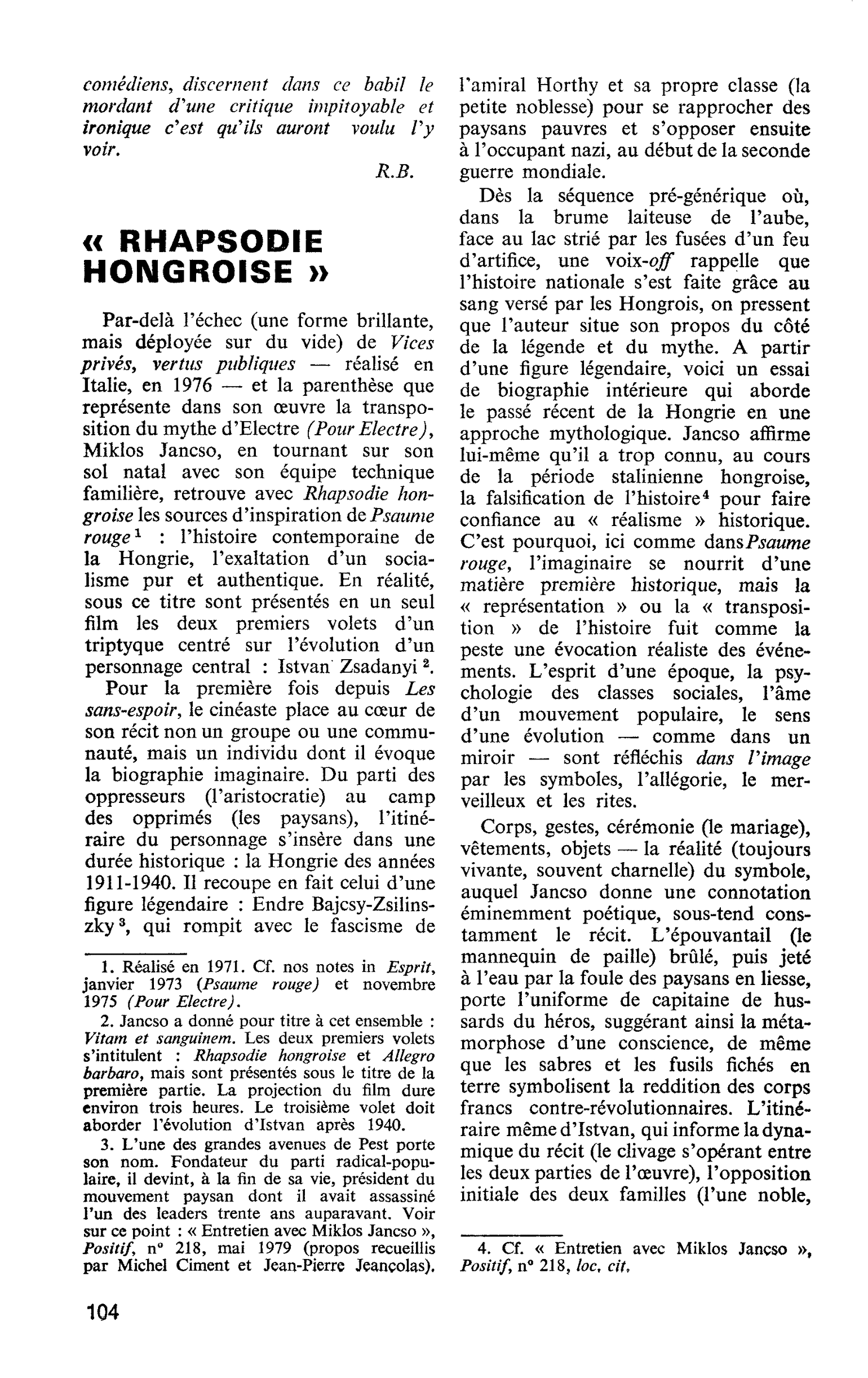 « RHAPSODIE HONGROISE »