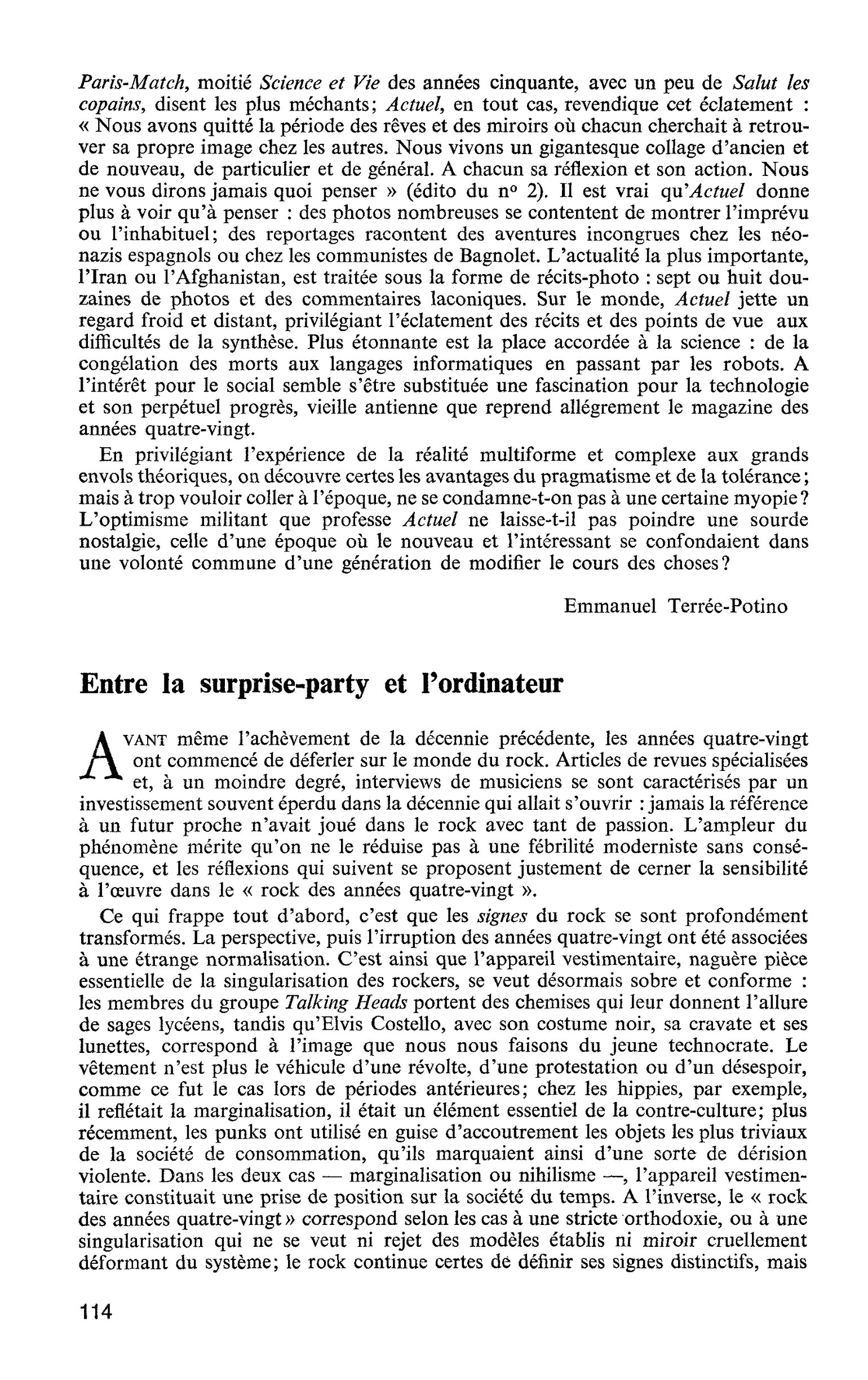 LES ANNÉES QUATRE-VINGT : Entre la surprise-party et l’ordinateur