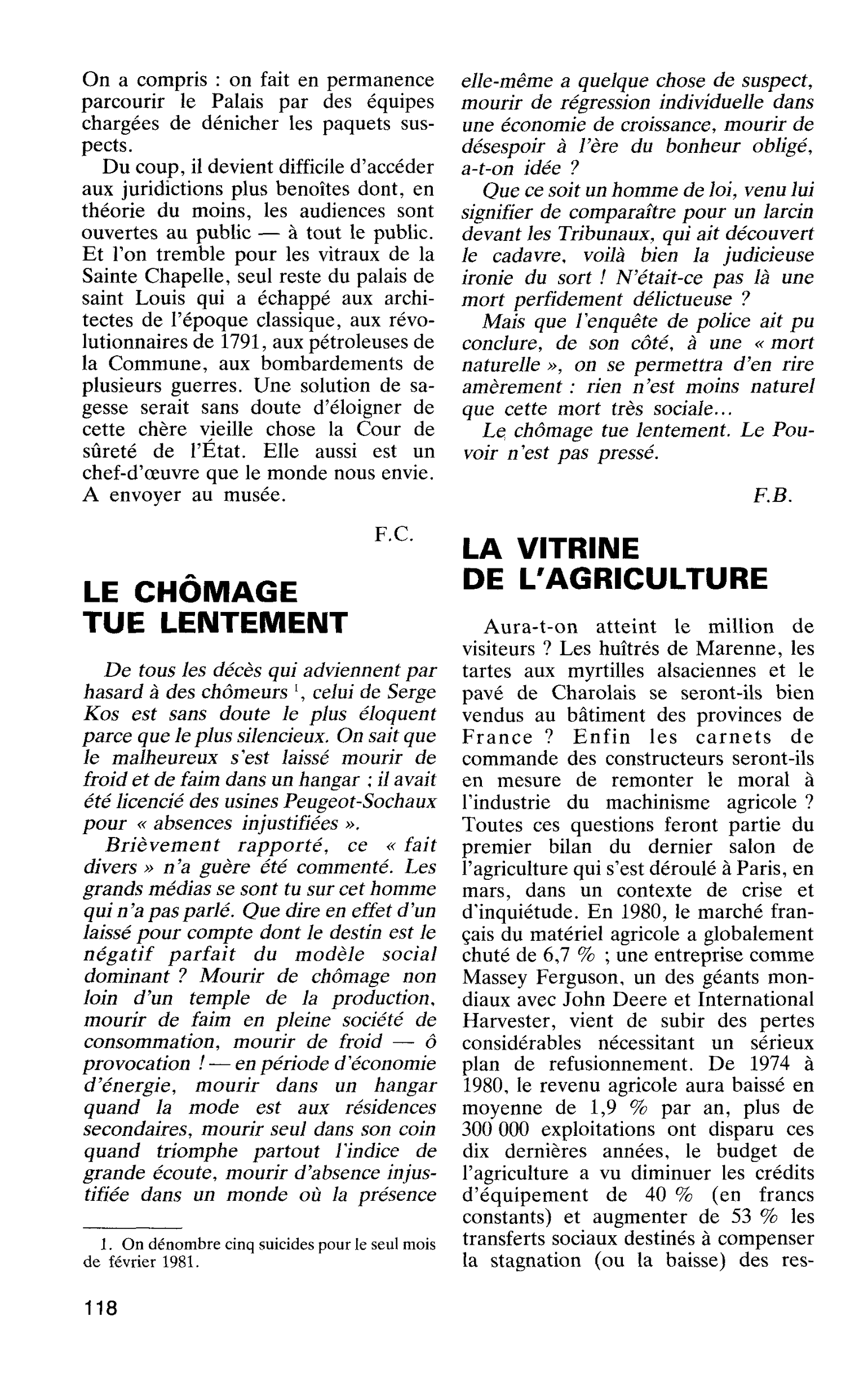 LA VITRINE DE L’AGRICULTURE