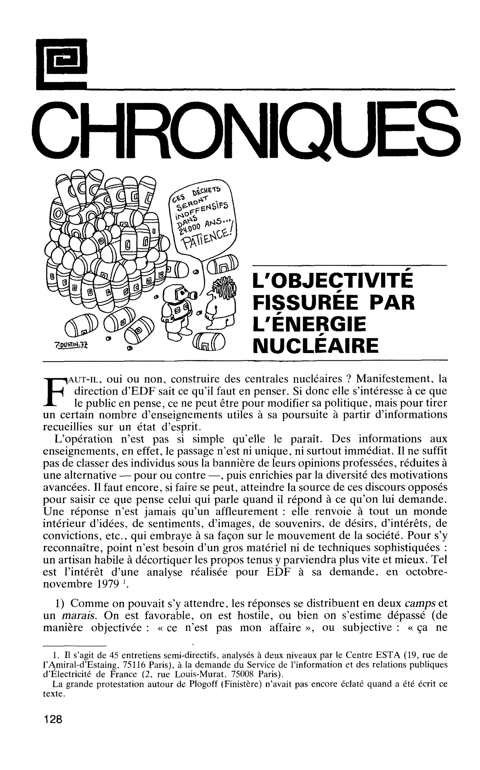 L’OBJECTIVITE FISSURÉE PAR L’ÉNERGIE NUCLÉAIRE