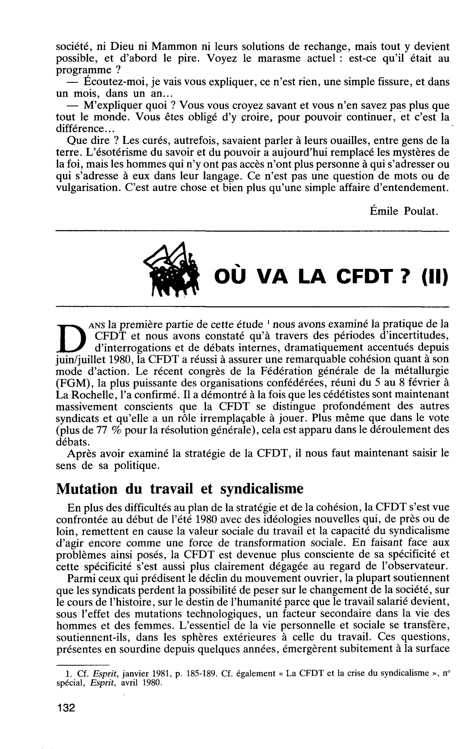 OU VA LA CFDT ? (Il)