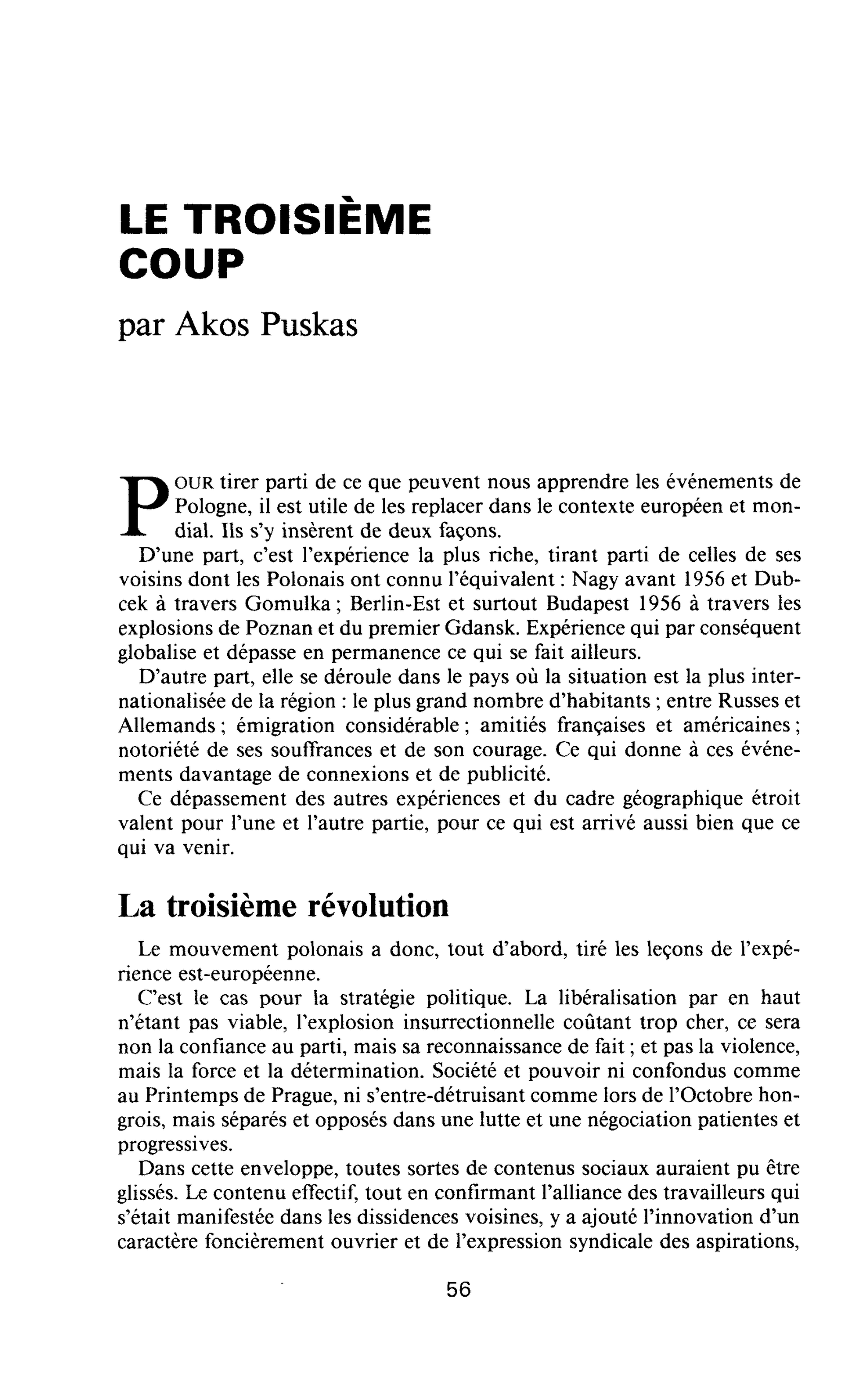 LE TROISIEME COUP