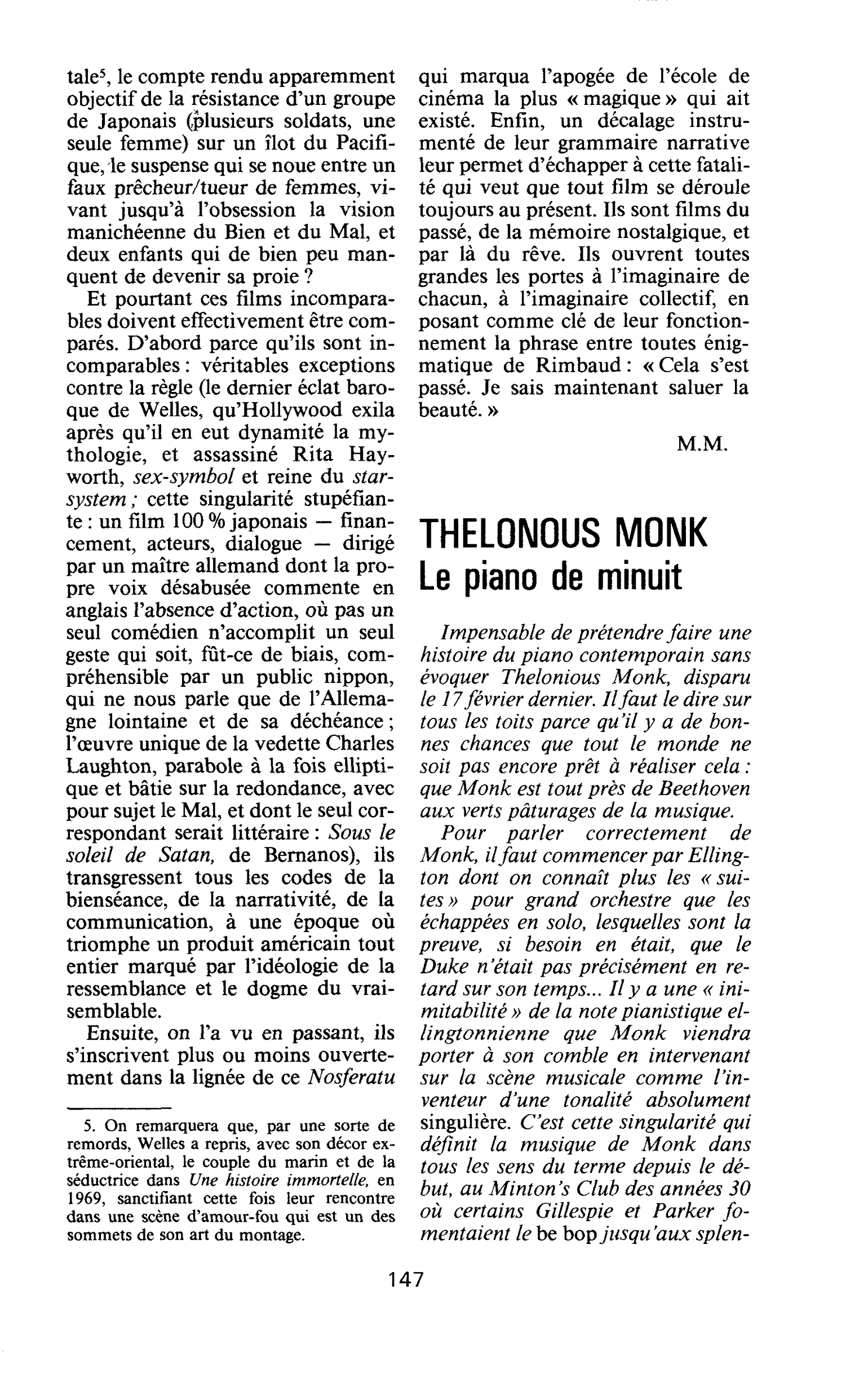 THELONOUS MONK. Le piano de minuit