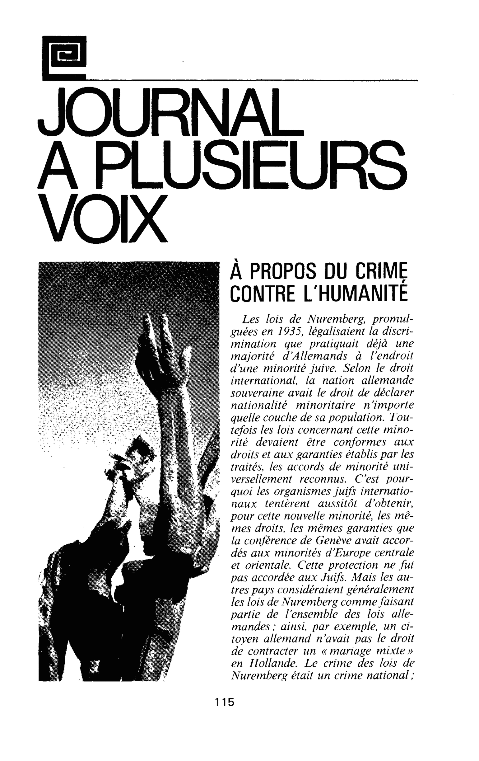 À PROPOS DU CRIME CONTRE L’HUMANITÉ