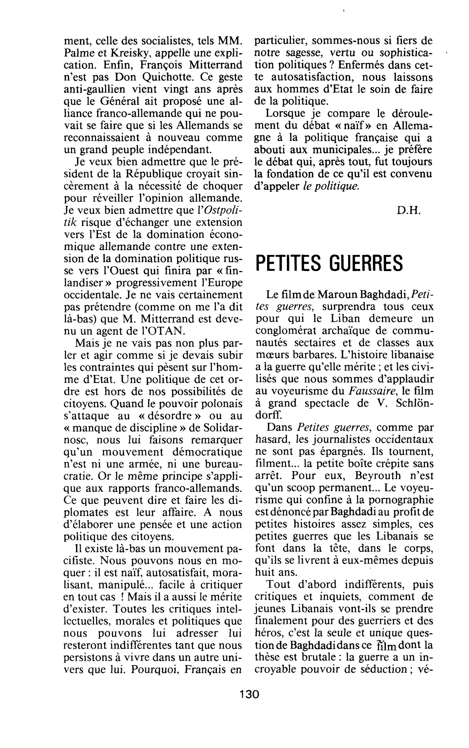 PETITES GUERRES