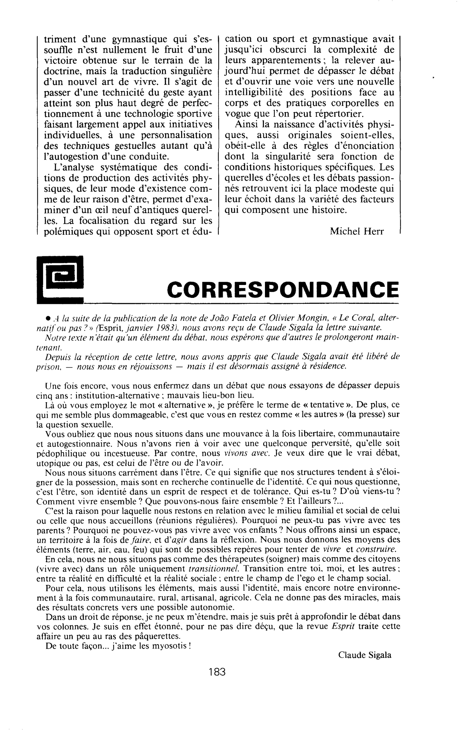 Correspondance