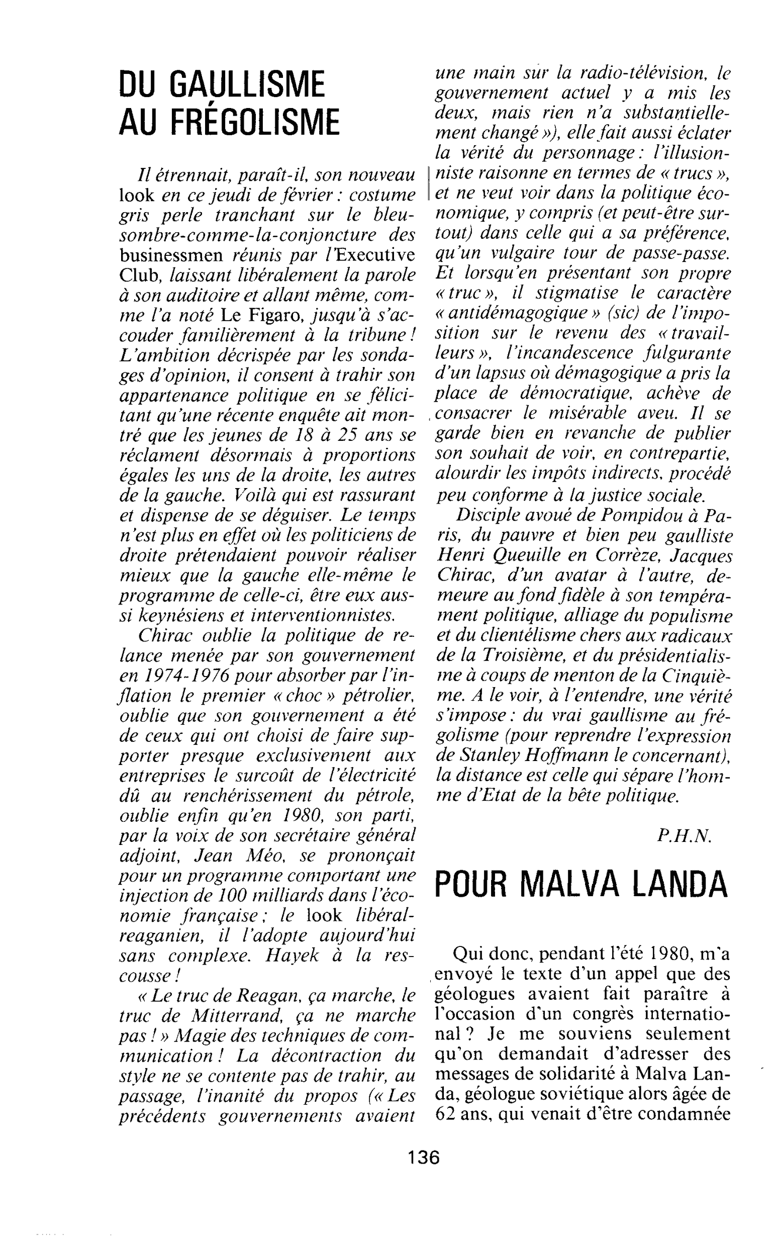 POUR MALVA LANDA