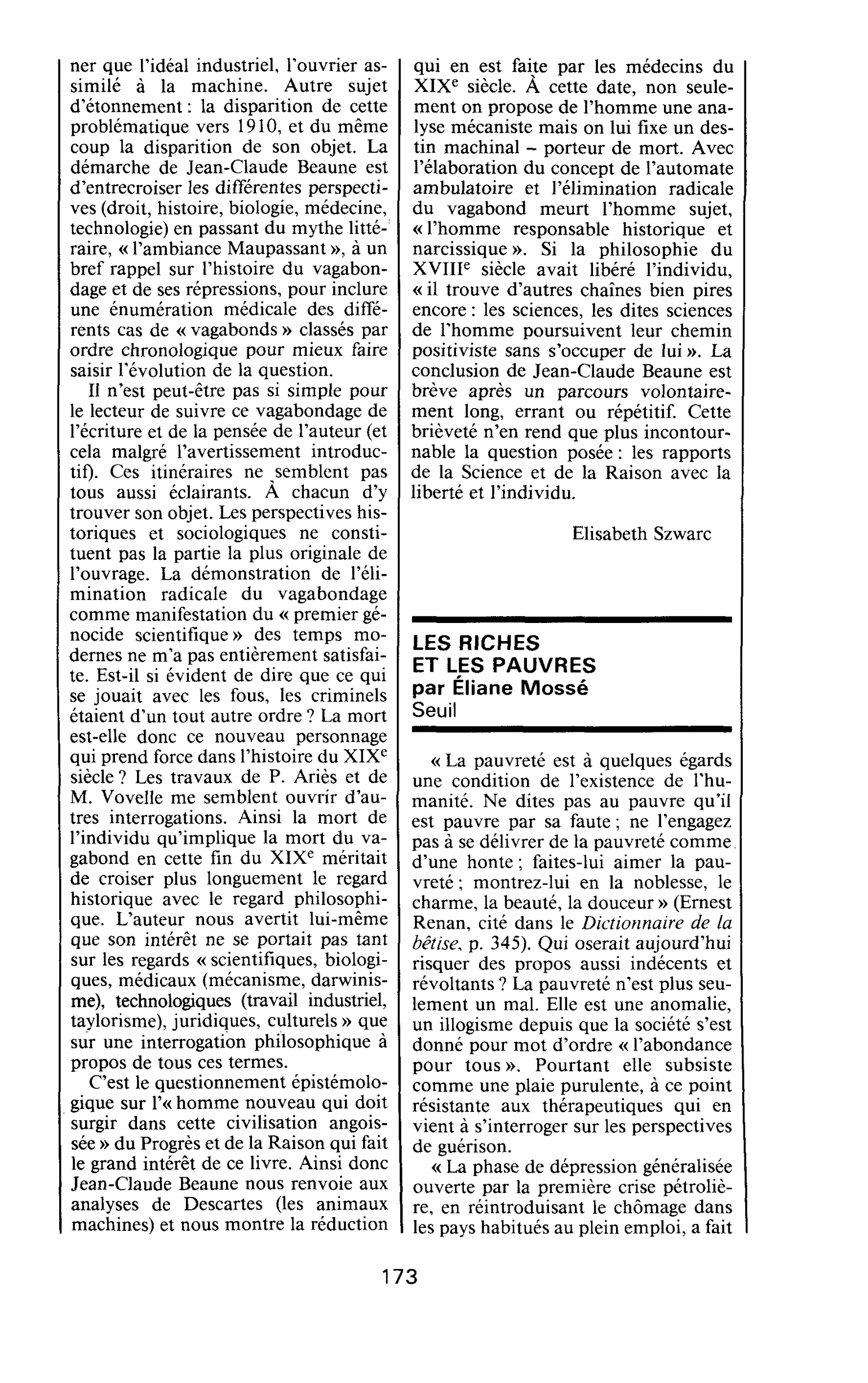 LES RICHES ET LES PAUVRES par Éliane Mossé
