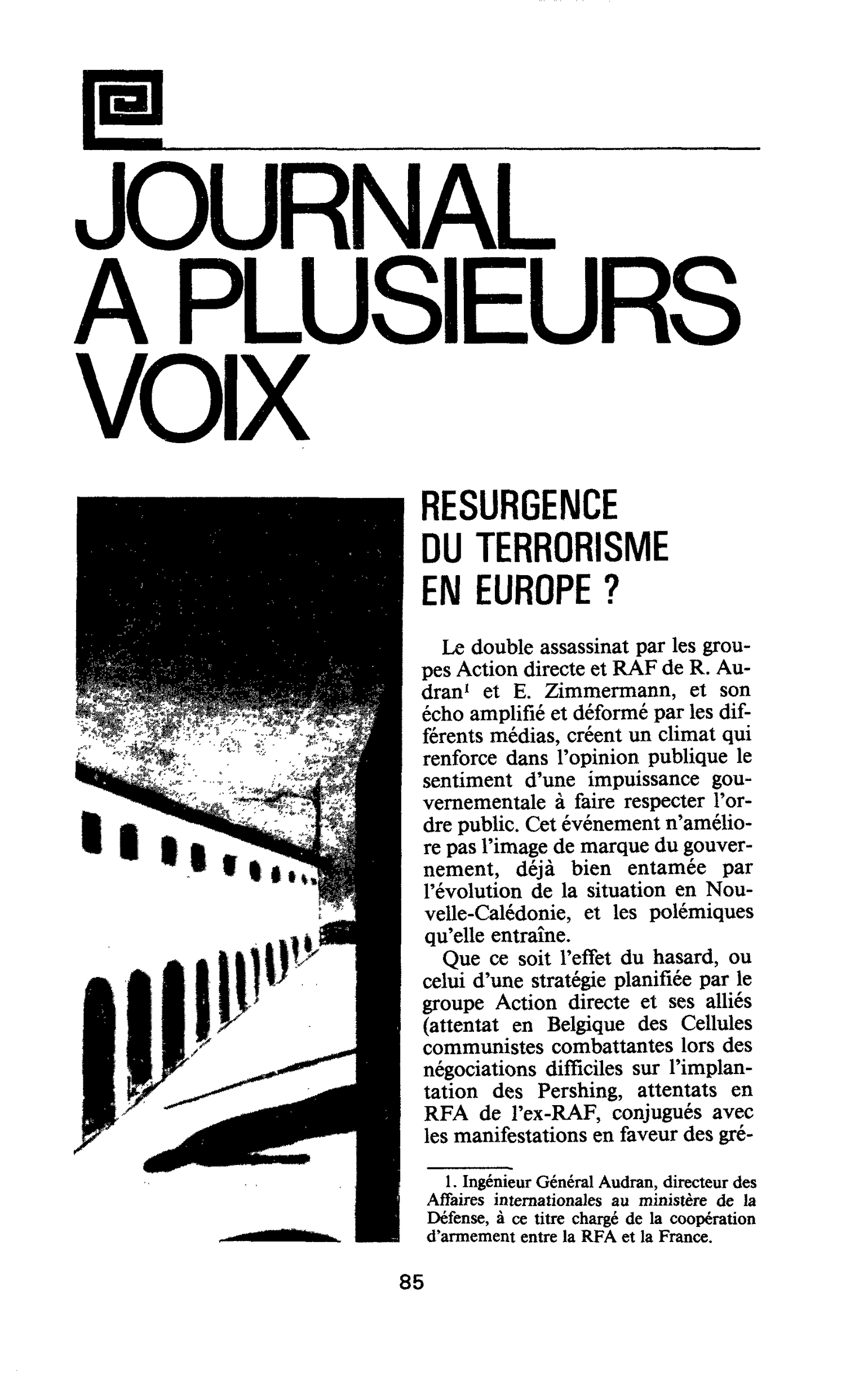 RESURGENCE DU TERRORISME EN EUROPE ?