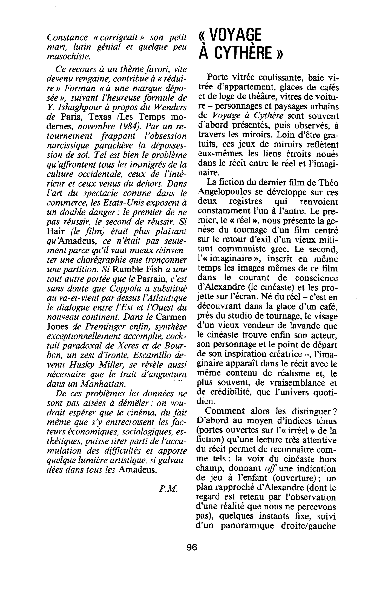« VOYAGE À CYTHÈRE »