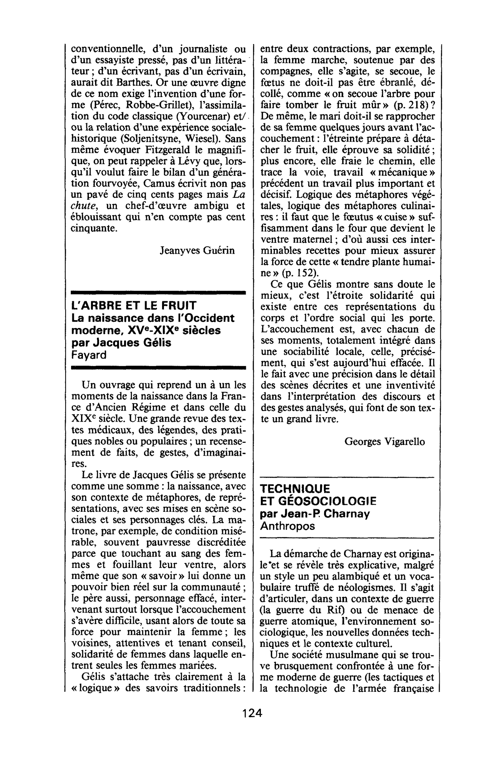 L’ARBRE ET LE FRUIT. La naissance dans l’Occident moderne, XVe-XIXe siècles par Jacques Gélis