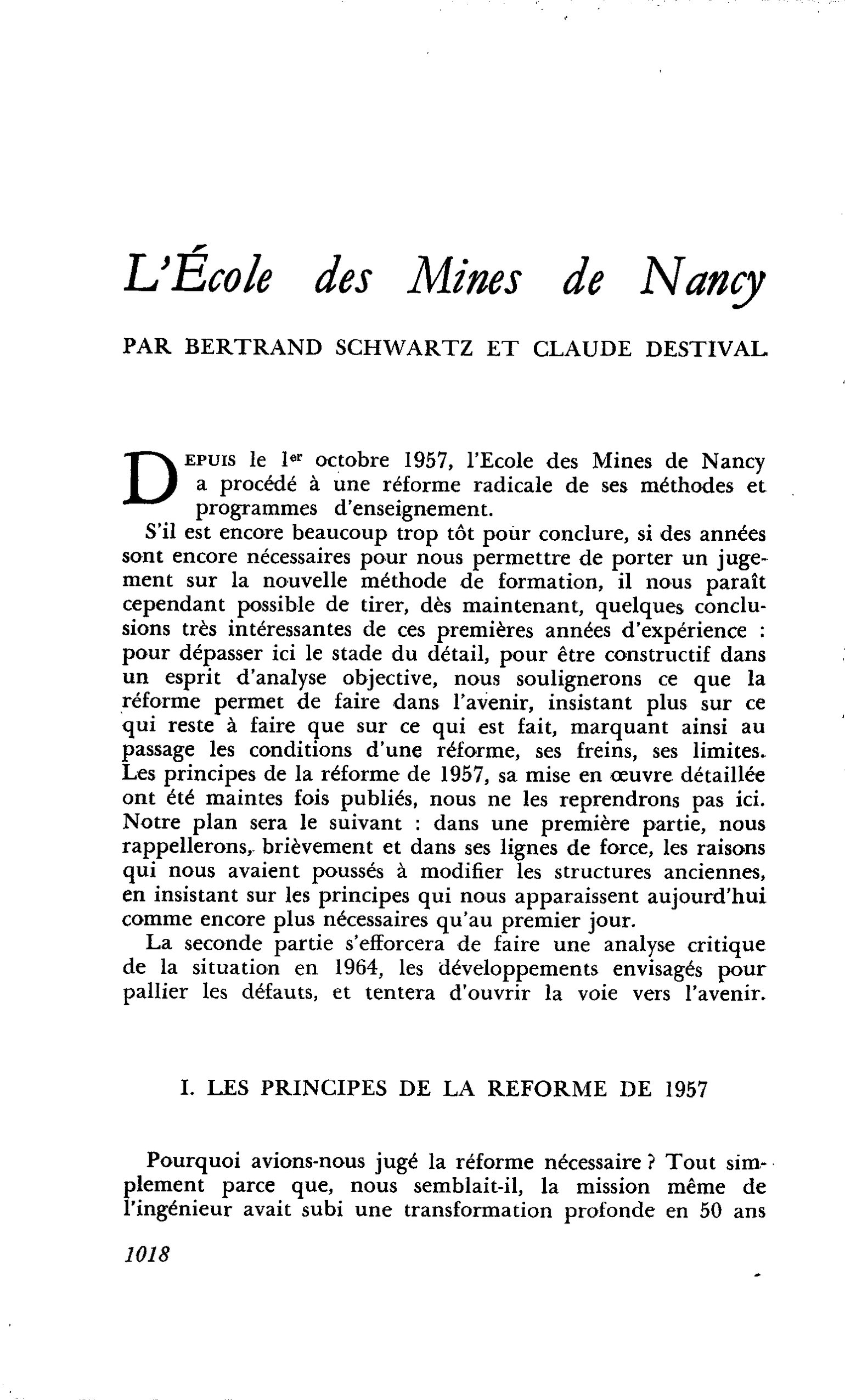 L’Ecole des Mines de Nancy