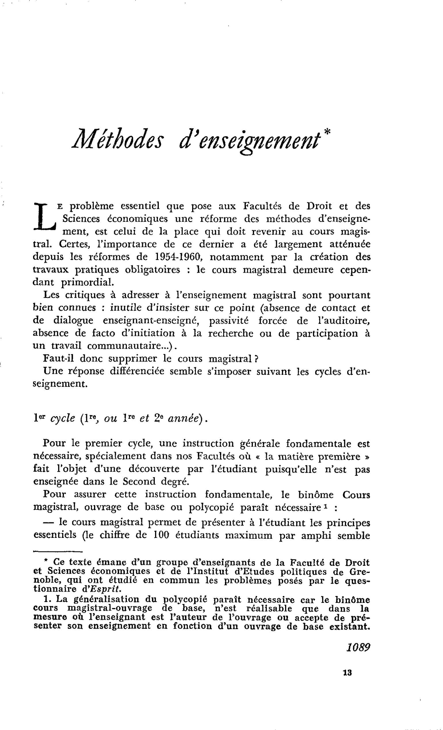 Méthodes d’enseignement