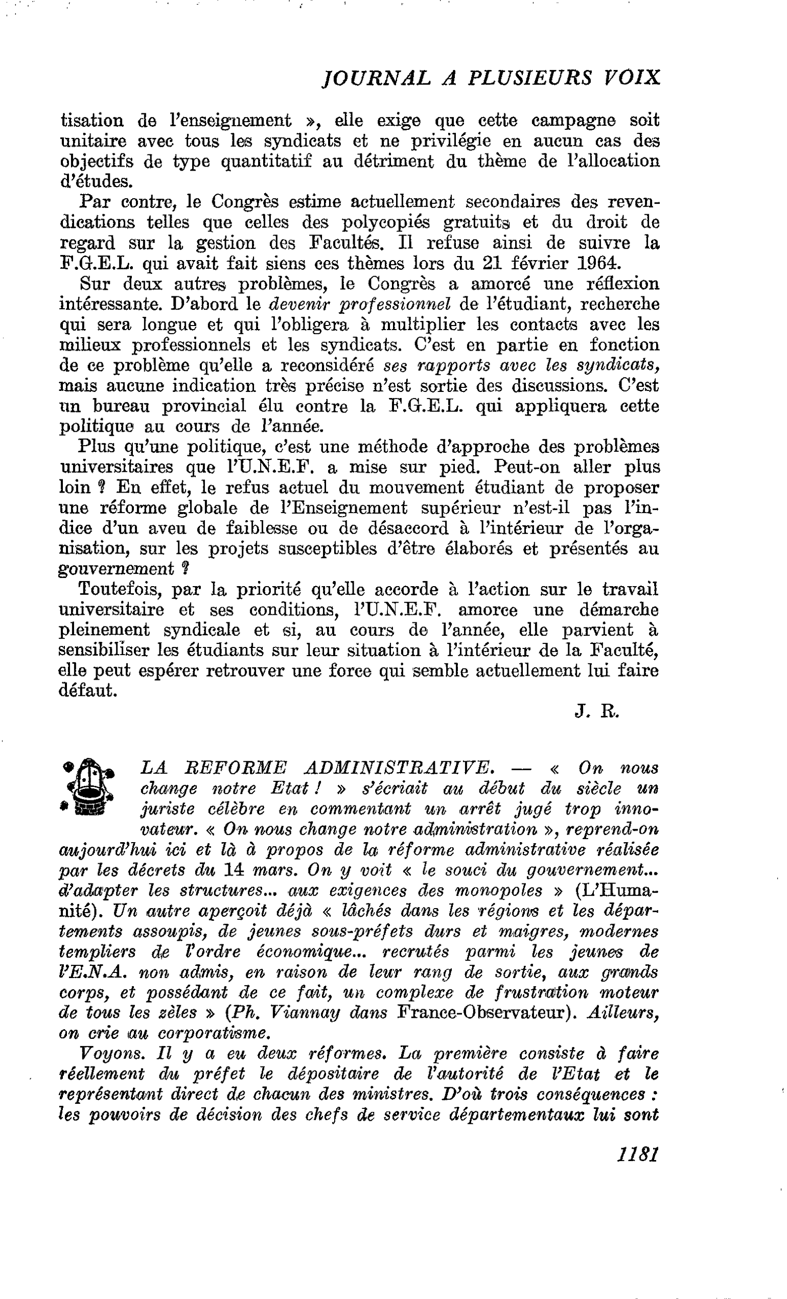 LA REFORME ADMINISTRATIVE