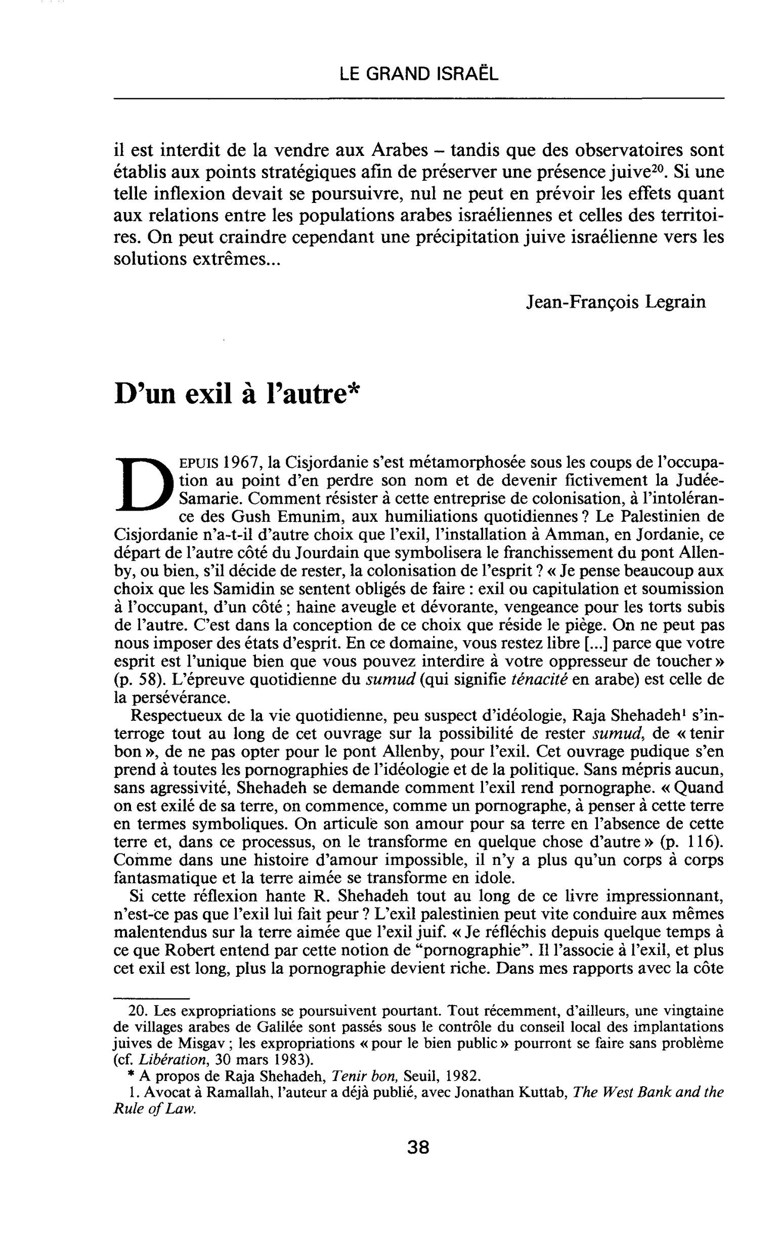 D’un exil à l’autre