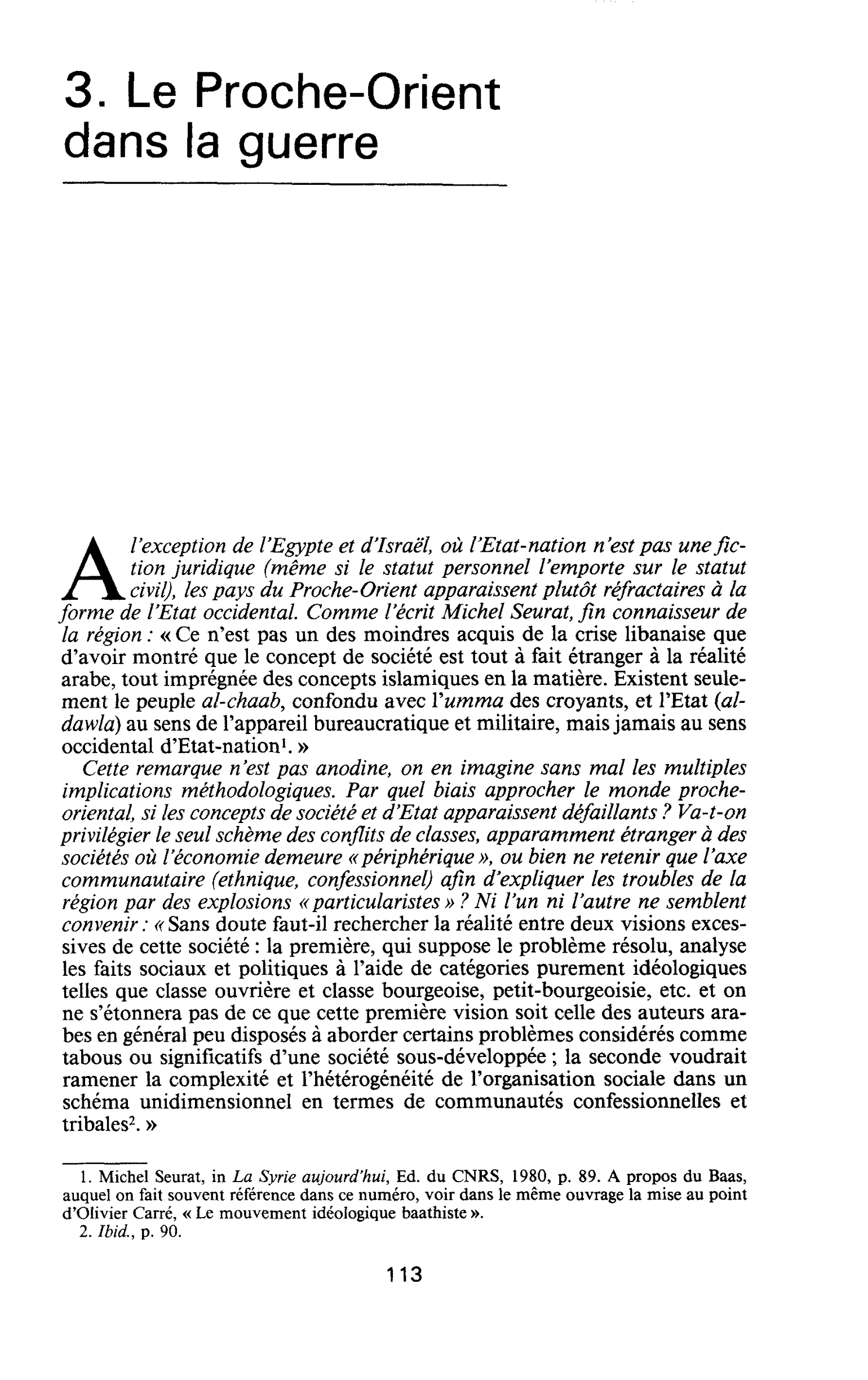 Le Proche-Orient dans la guerre