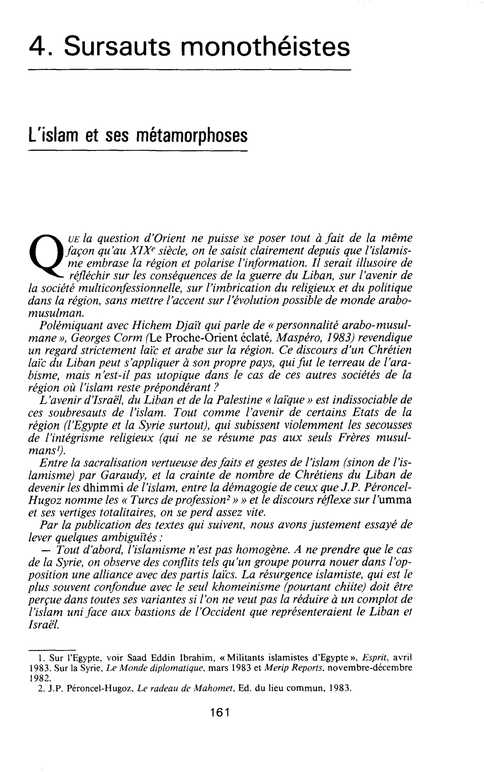 L’islam et ses métamorphoses