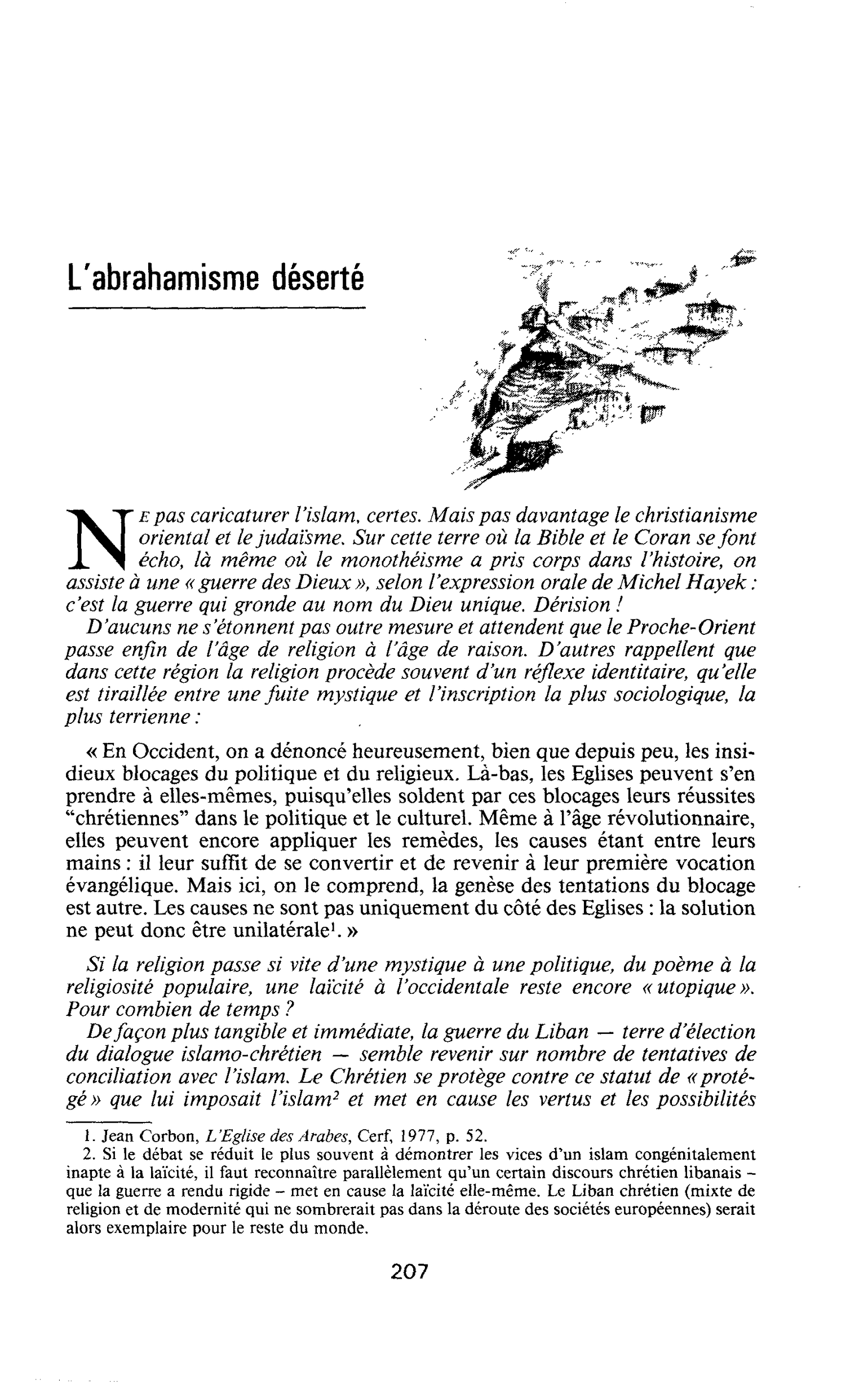 L’abrahamisme déserté