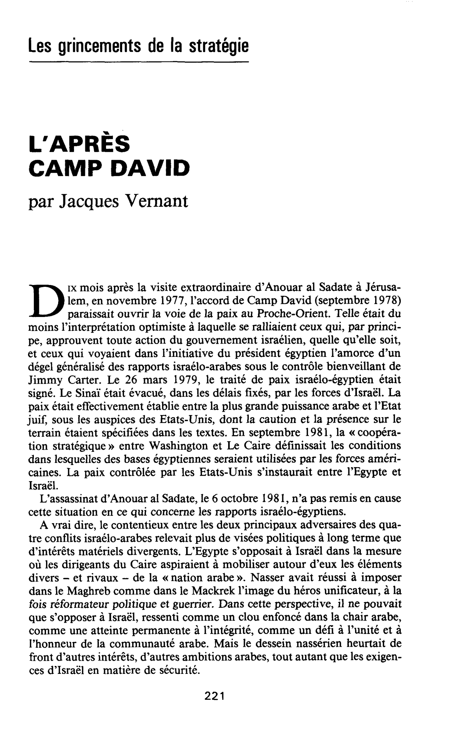 L’après Camp David