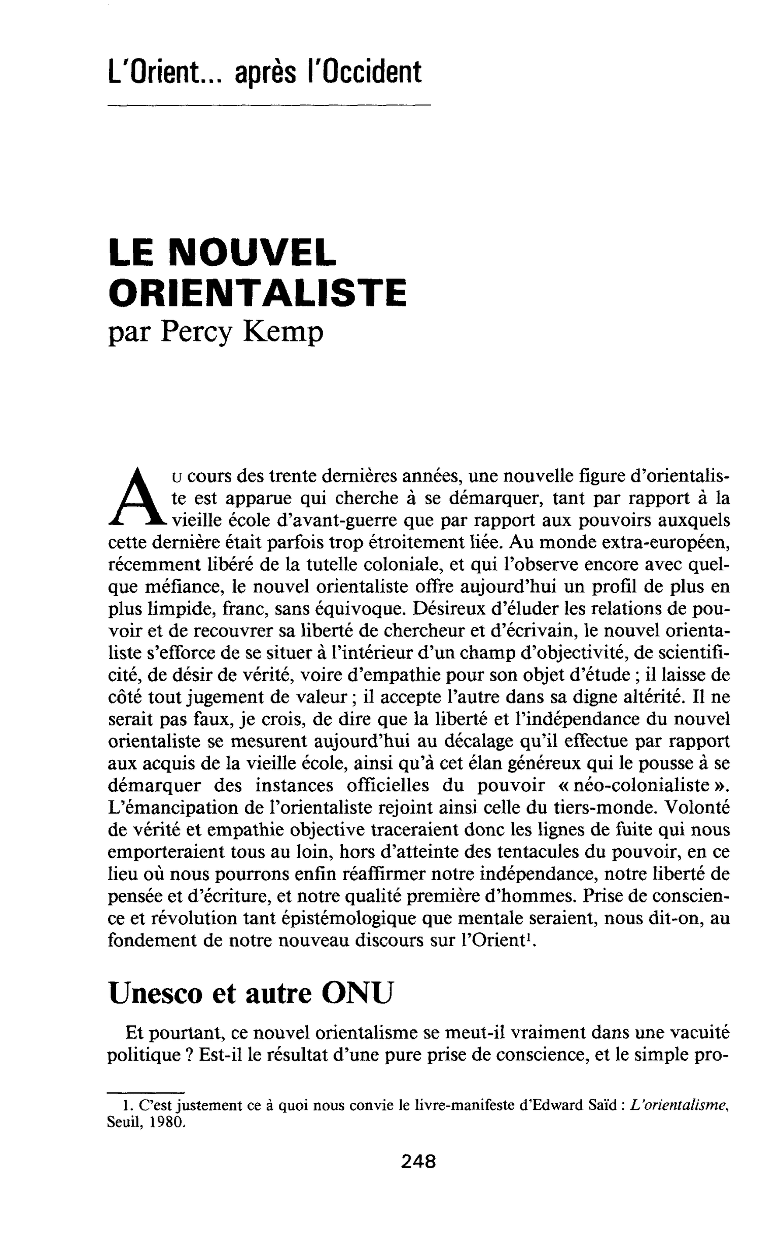 LE NOUVEL ORIENTALISTE