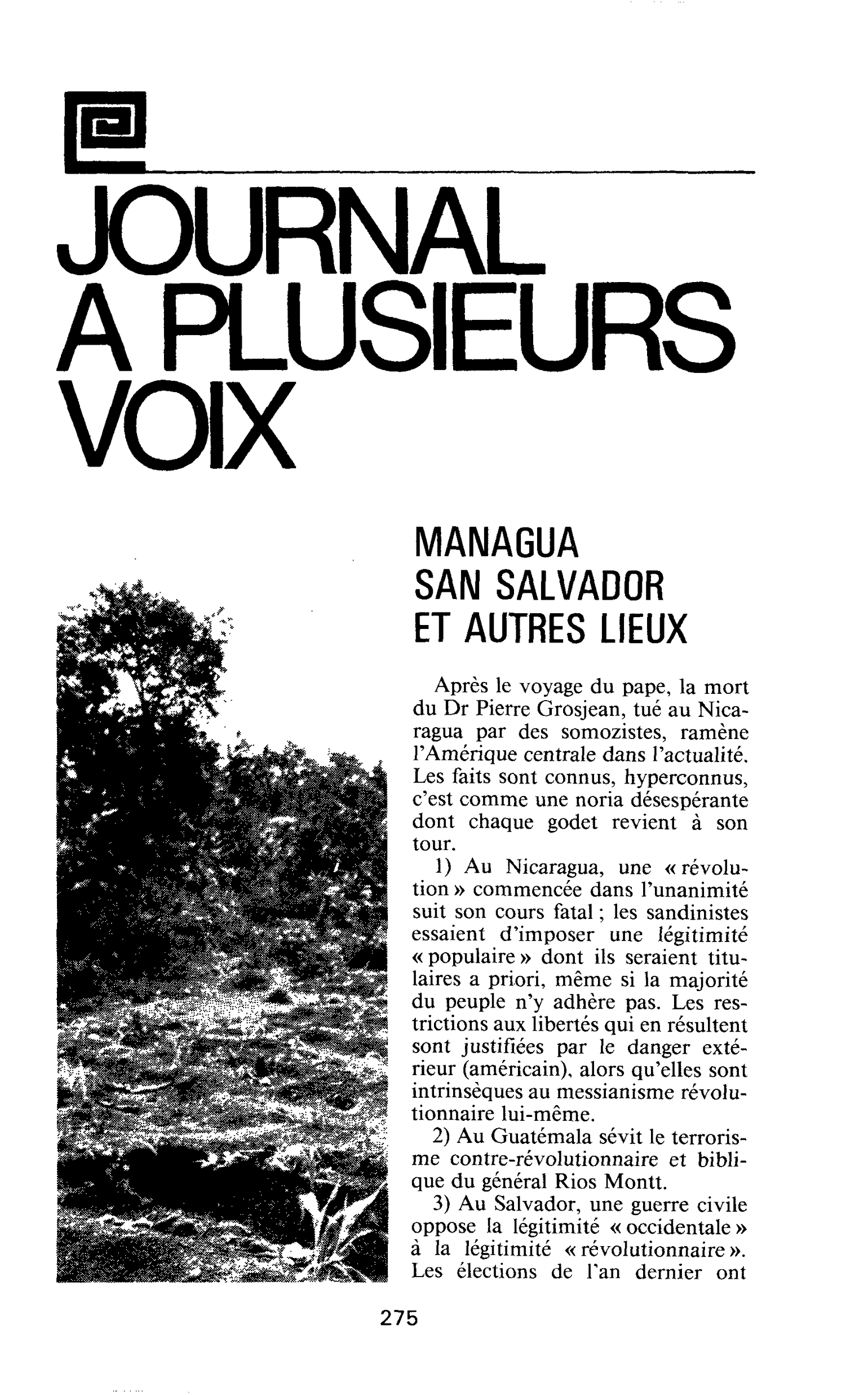MANAGUA SAN SALVADOR ET AUTRES LIEUX