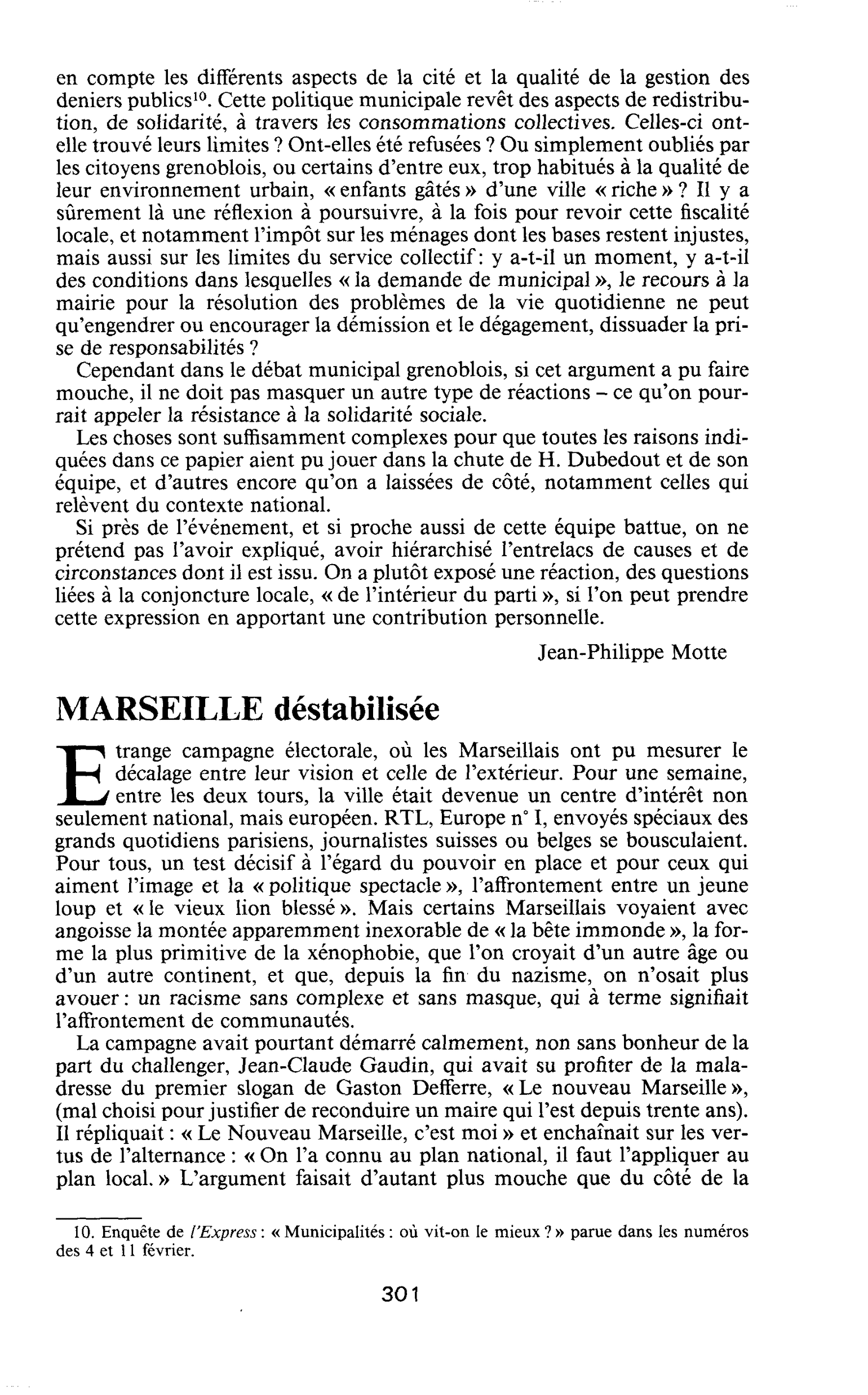 Municipales : Marseille déstabilisée