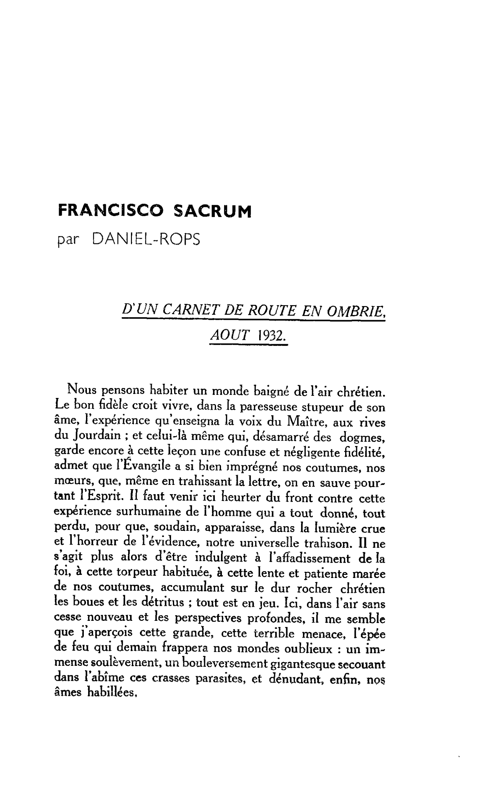 FRANCISCO SACRUM
