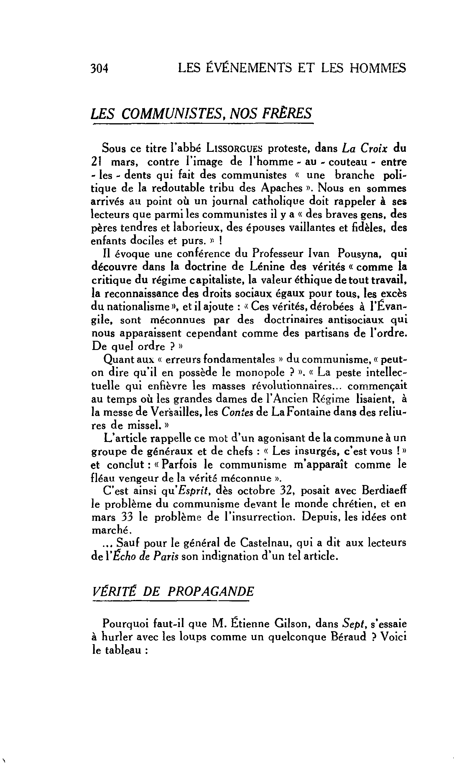 Les événements et les hommes