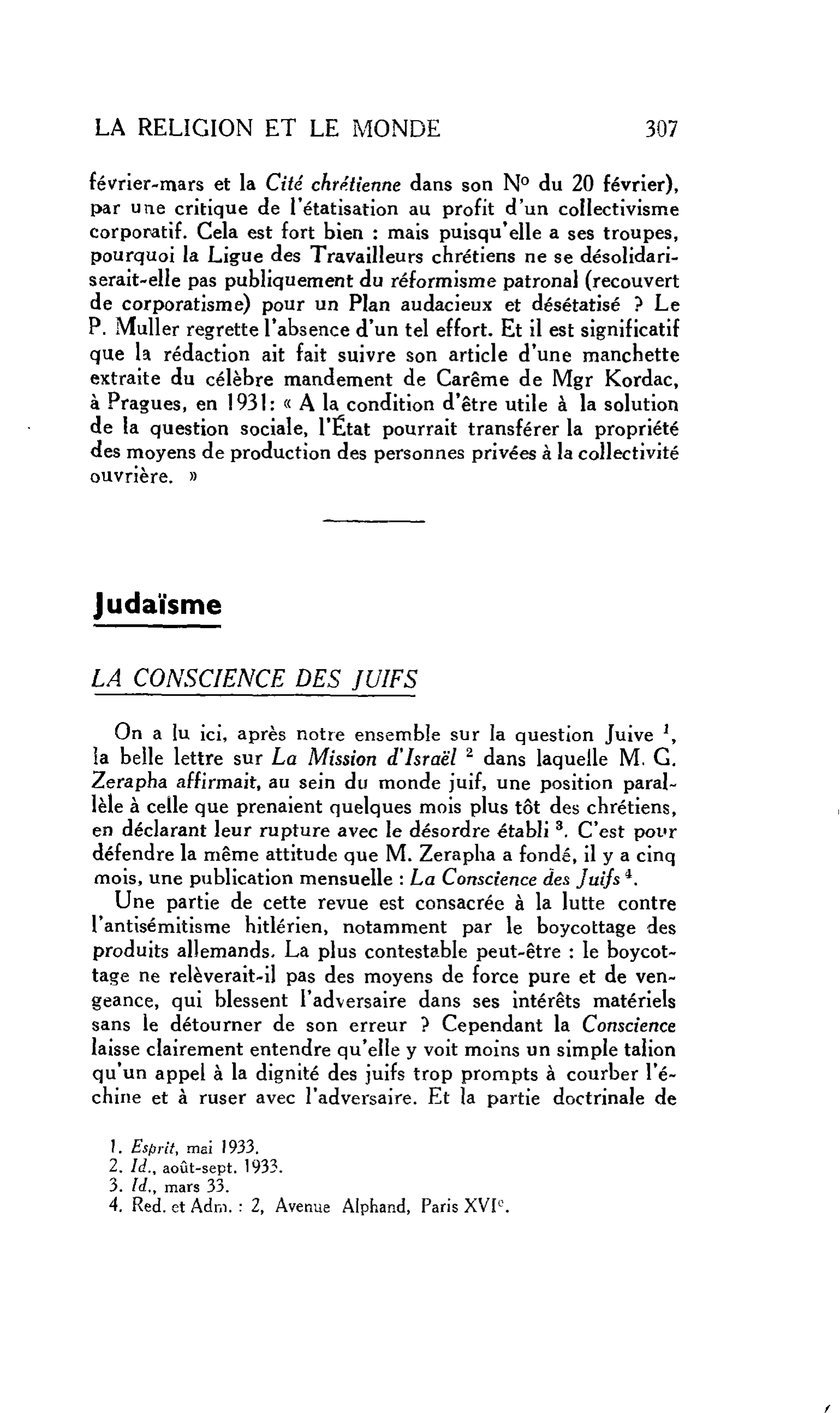 LA RELIGION ET LE MONDE : Judaïsme