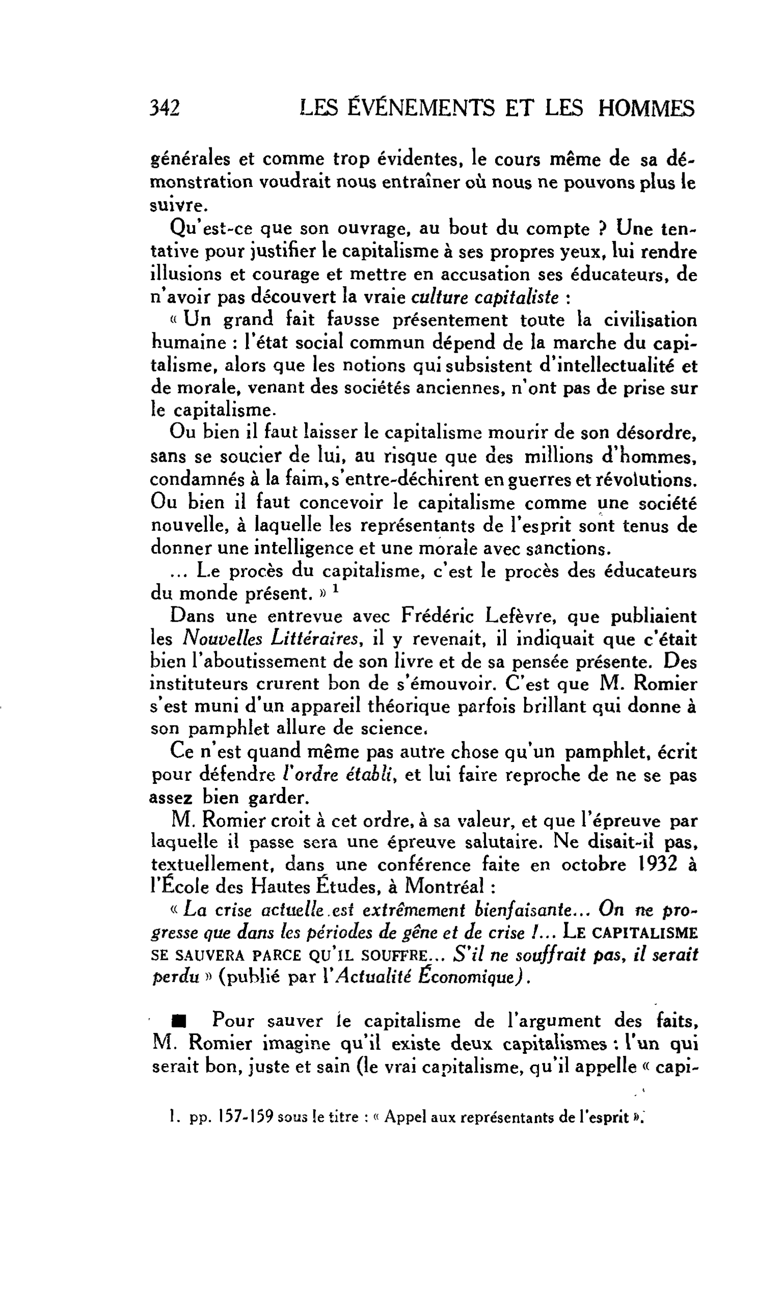 Les événements et les hommes
