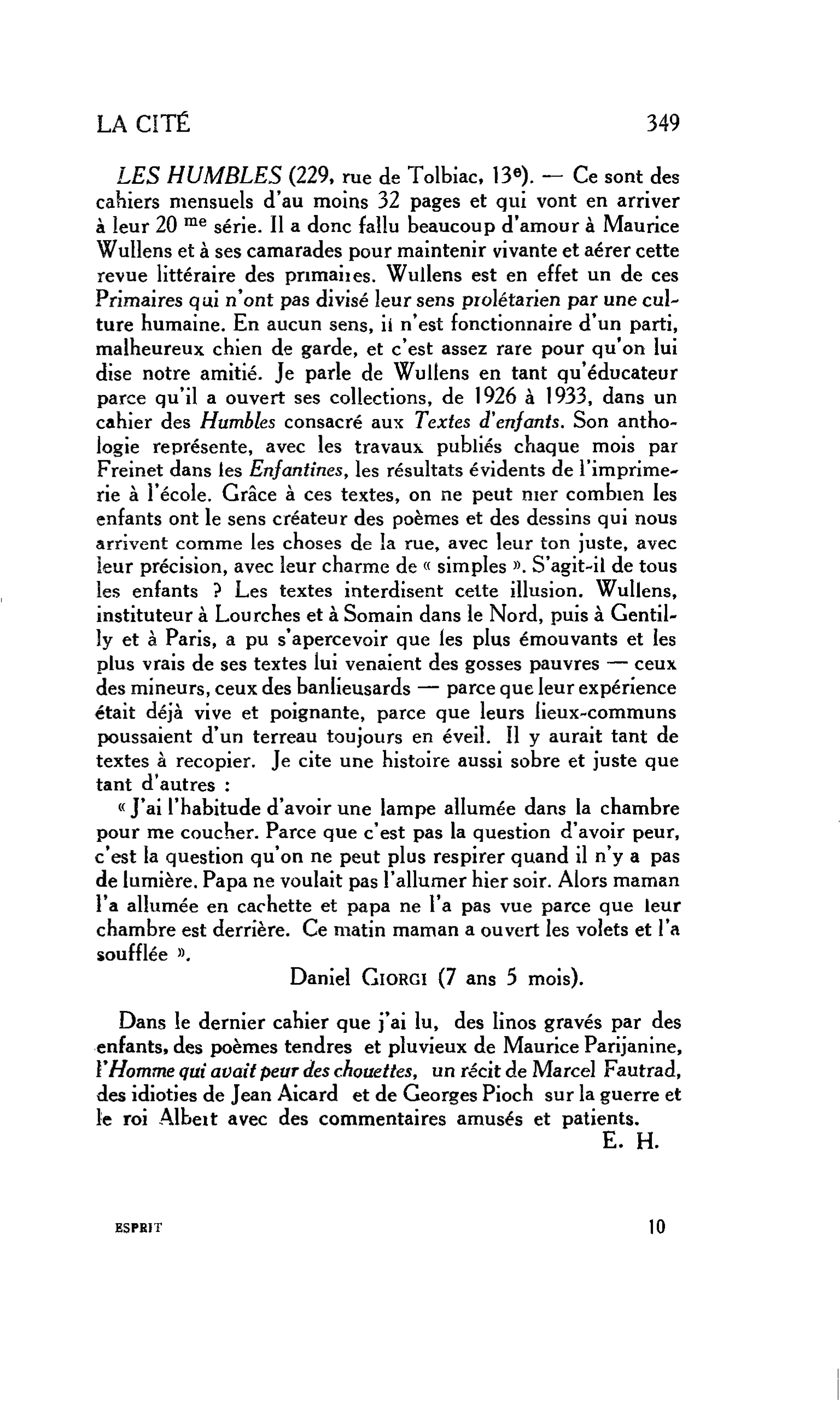 LA CITÉ : LES HUMBLES (229, rue de Tolbiac, 13e)