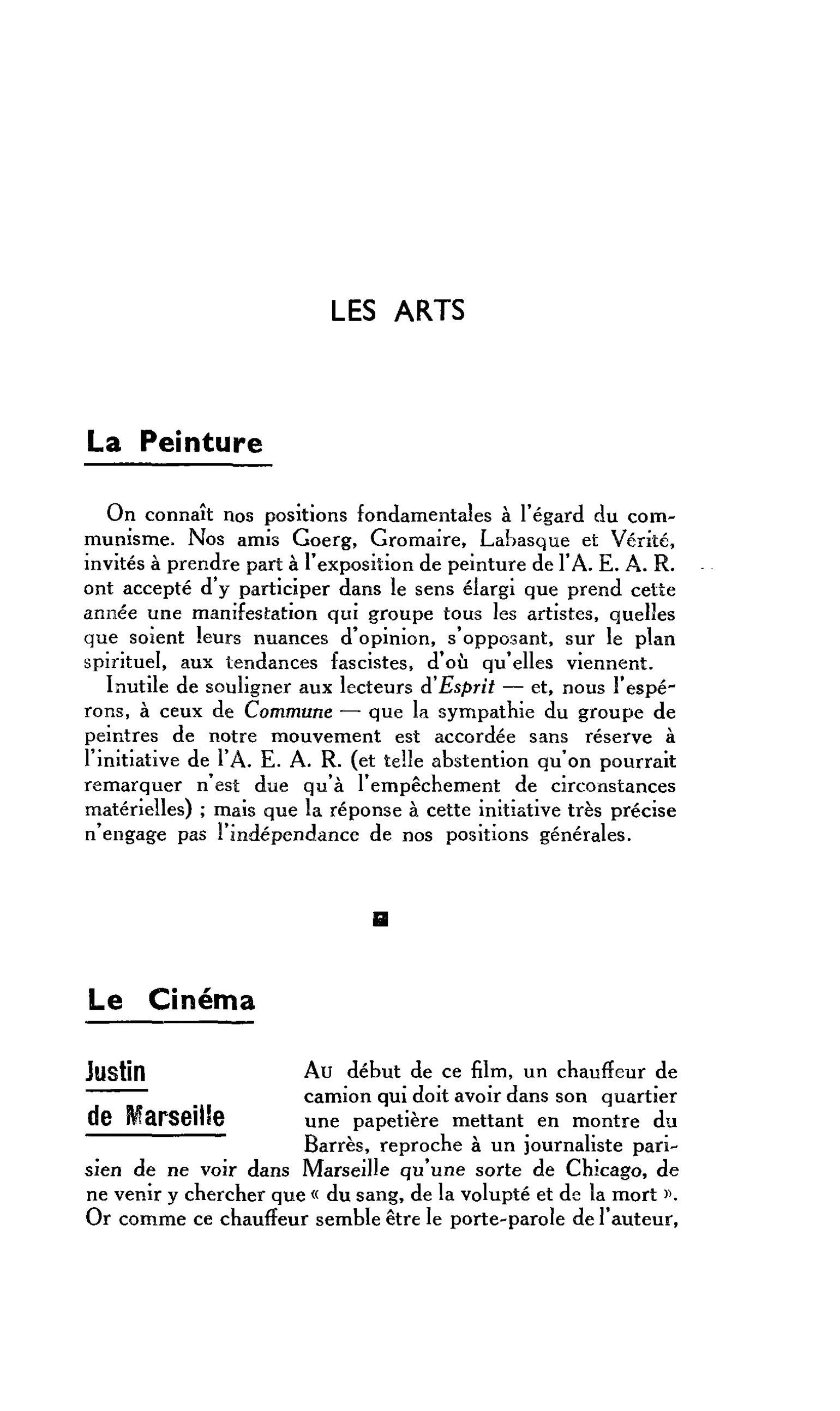 LES ARTS : Le Cinéma. Justin de Marseille