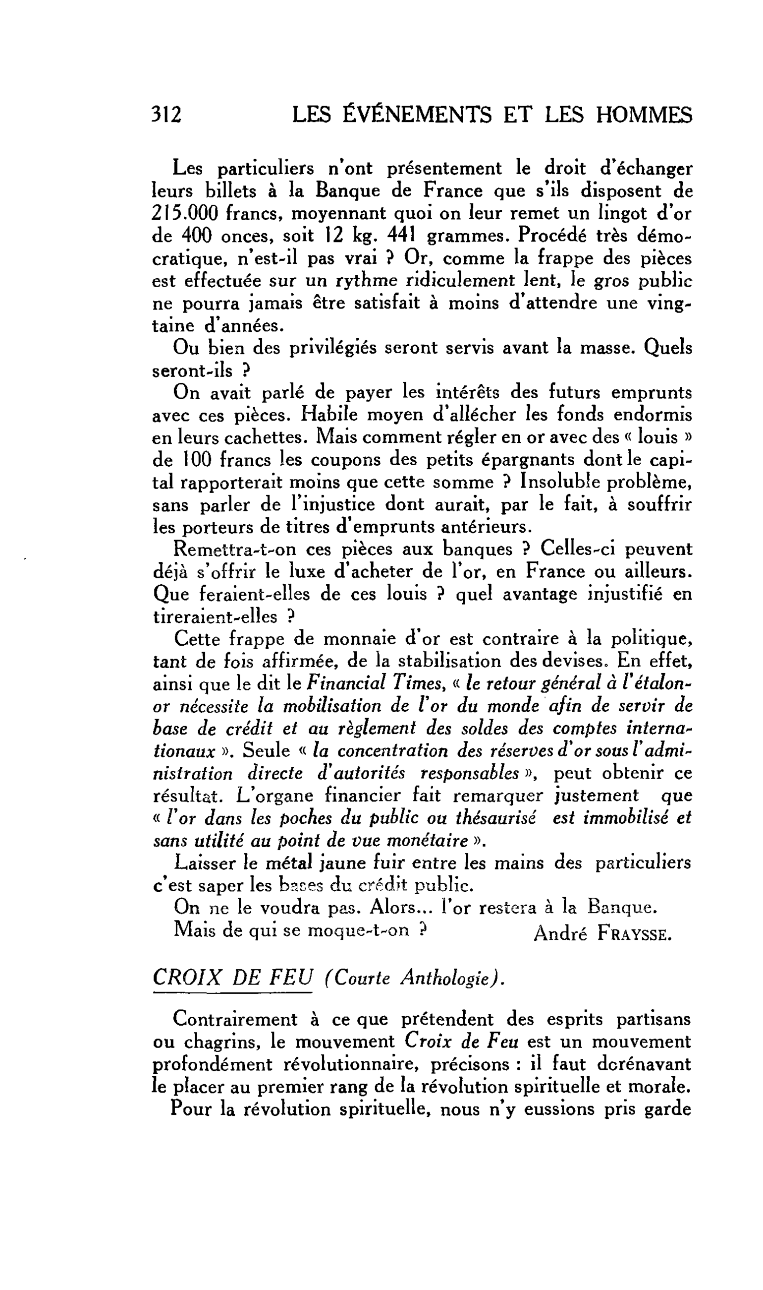 CROIX DE FEU (Courte Anthologie)