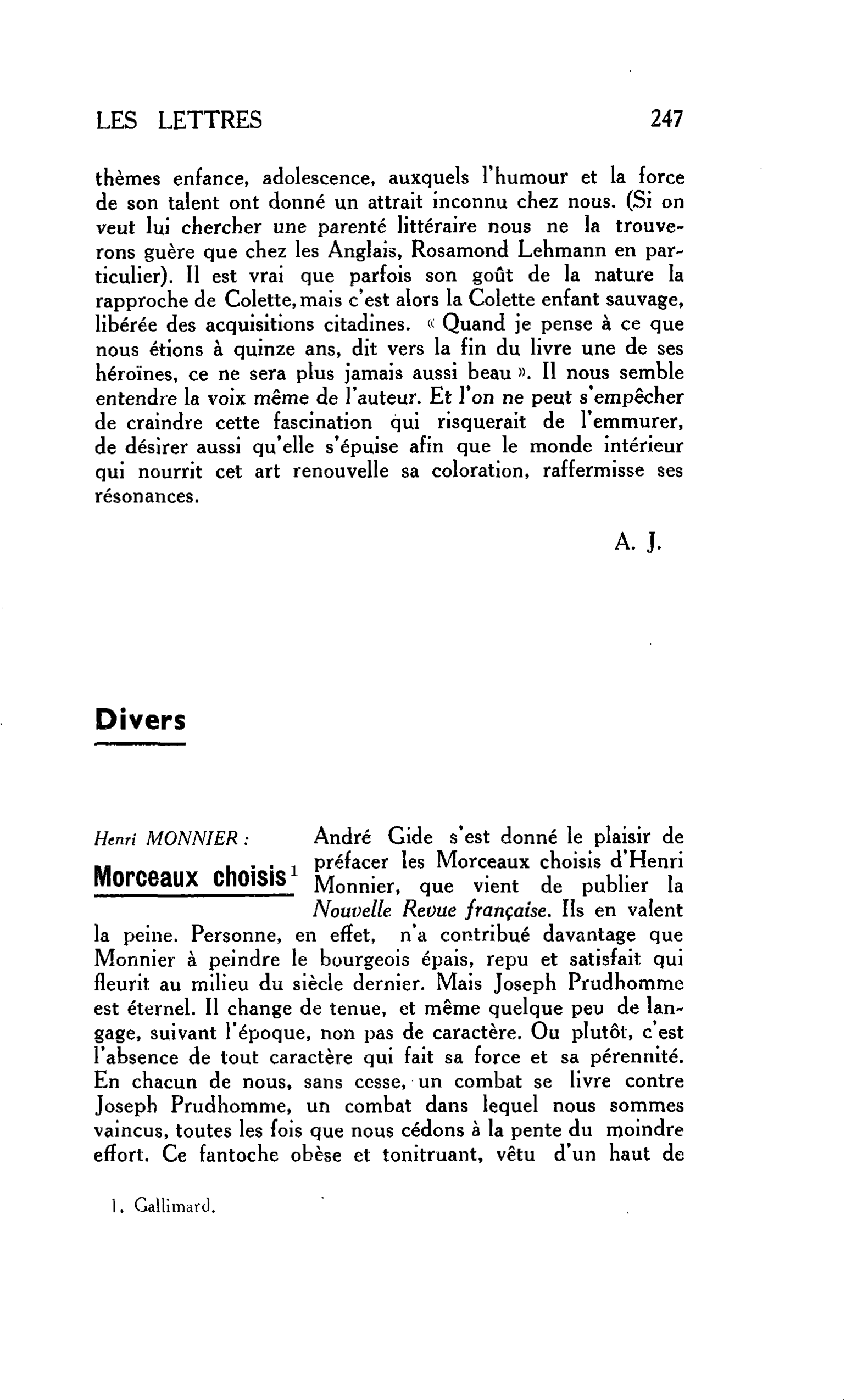 Divers Henri MONNIER : Morceaux choisis