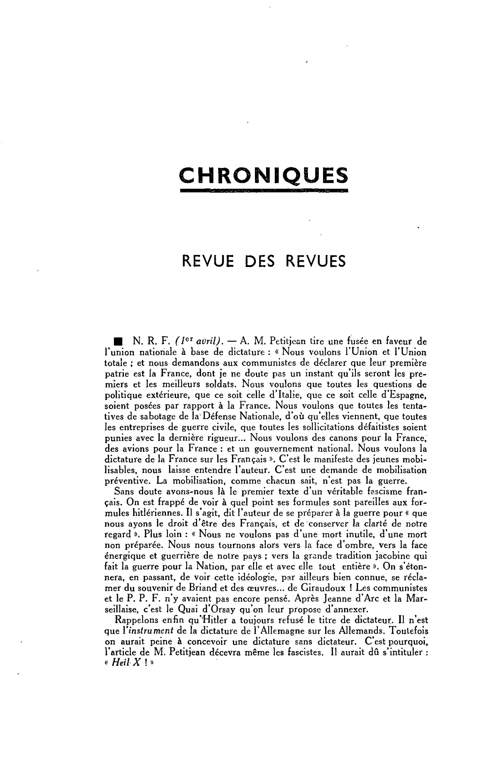 N. R. F. (le 1er avril)